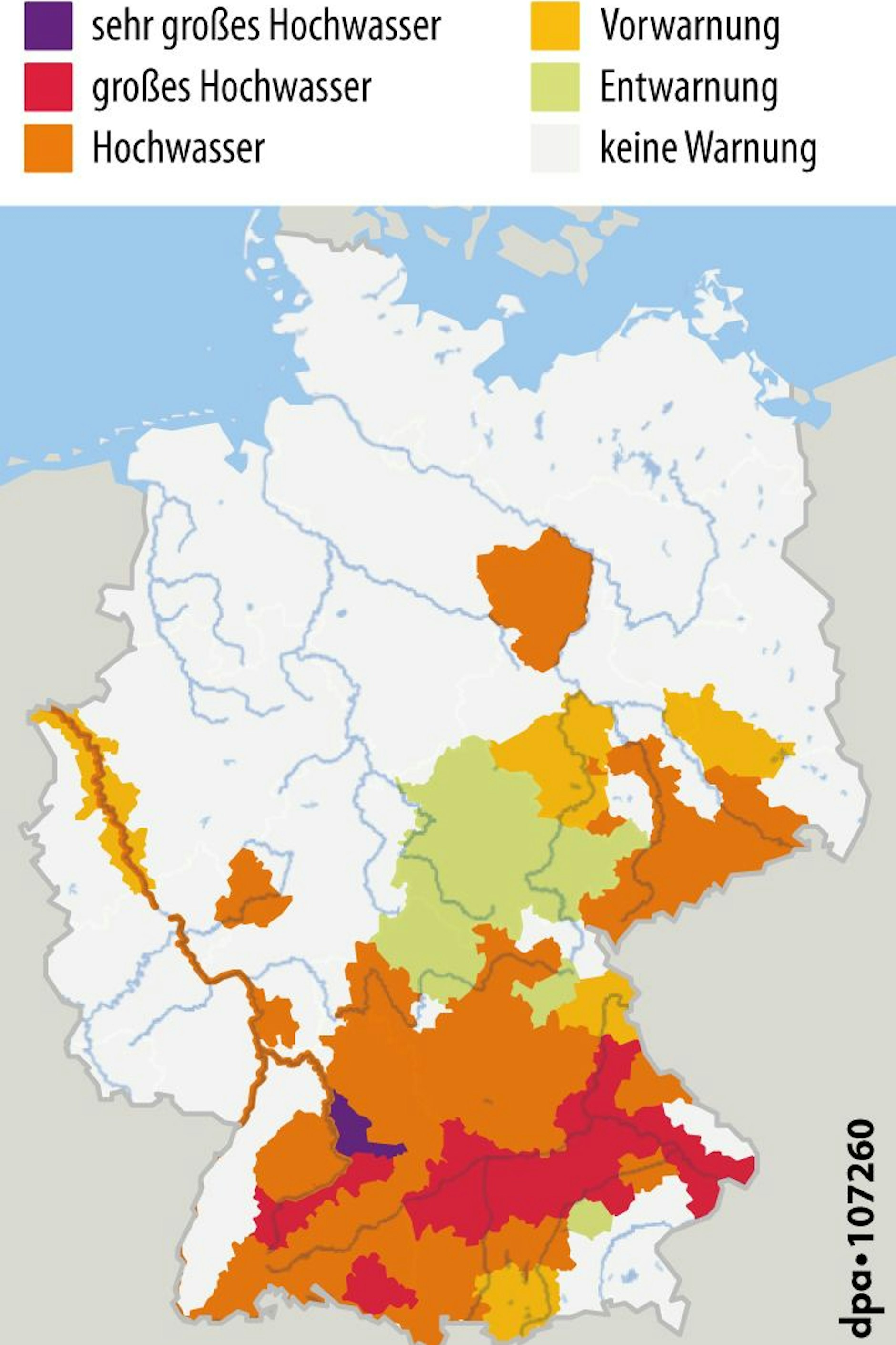 Die aktuellen Hochwasser-Warnungen