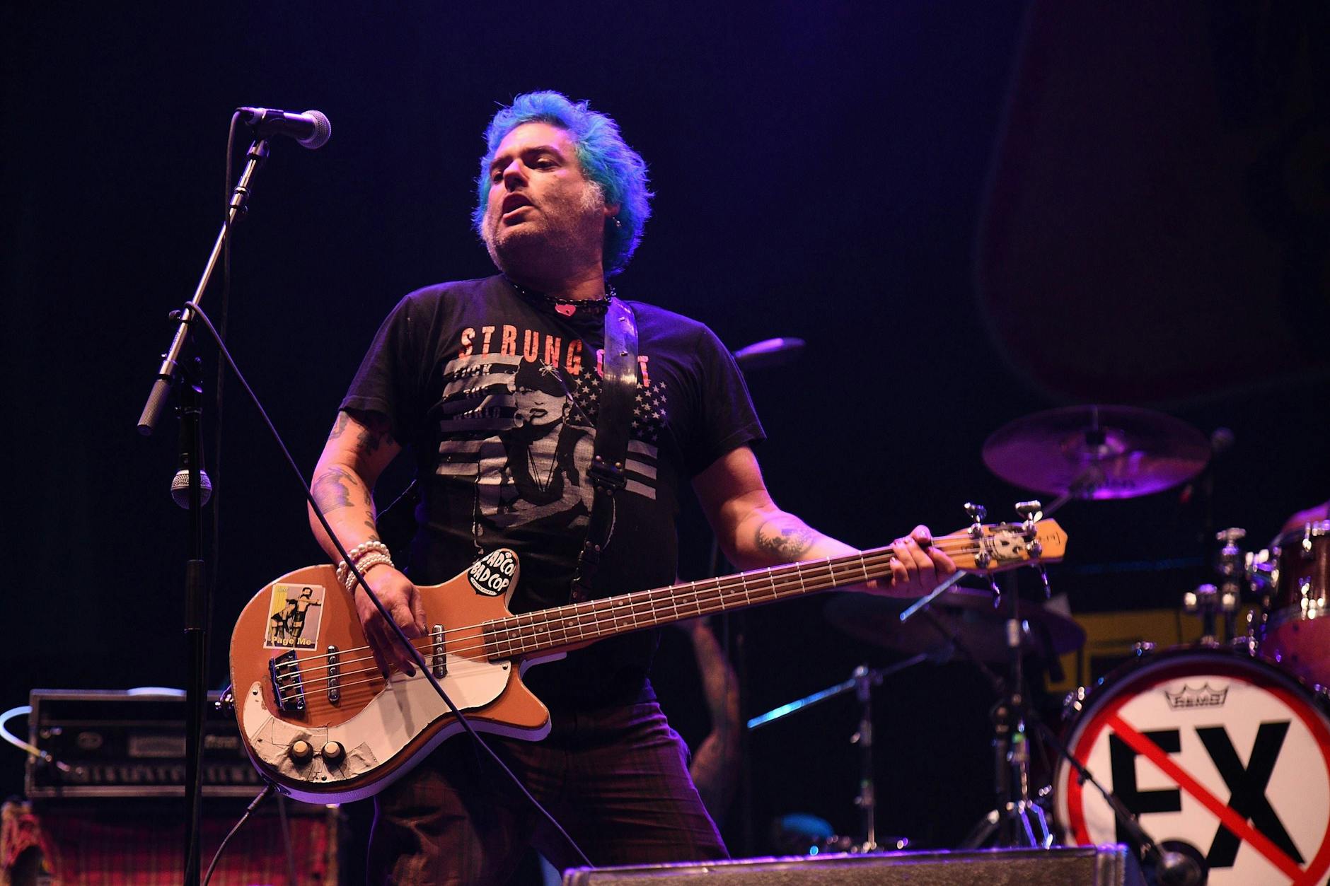 Fat Mike tritt bei der Vans Warped Tour in Mountain View, Kalifornien, am 21. Juli 2019 auf.
