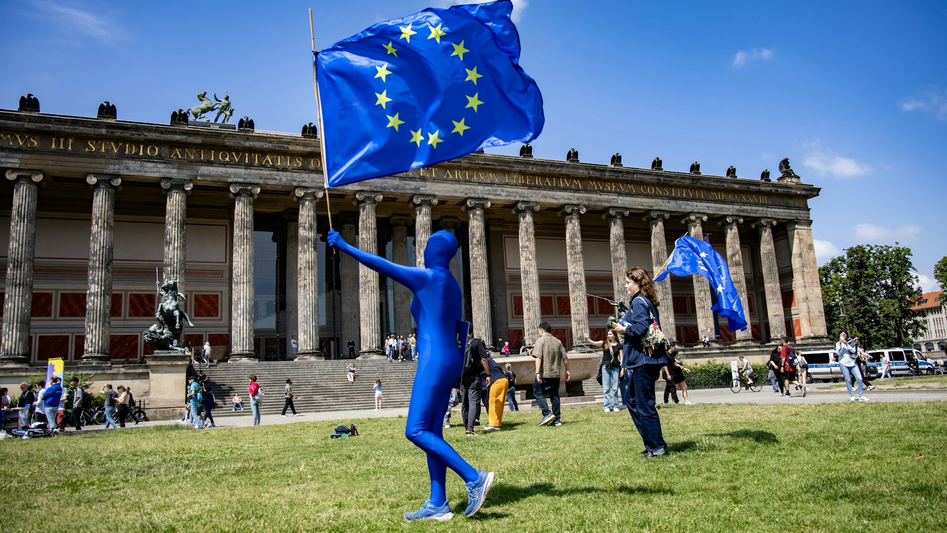 Auch kleine Parteien wie Pulse of Europe machen zur Europawahl in Berlin groß Wahlkampf.