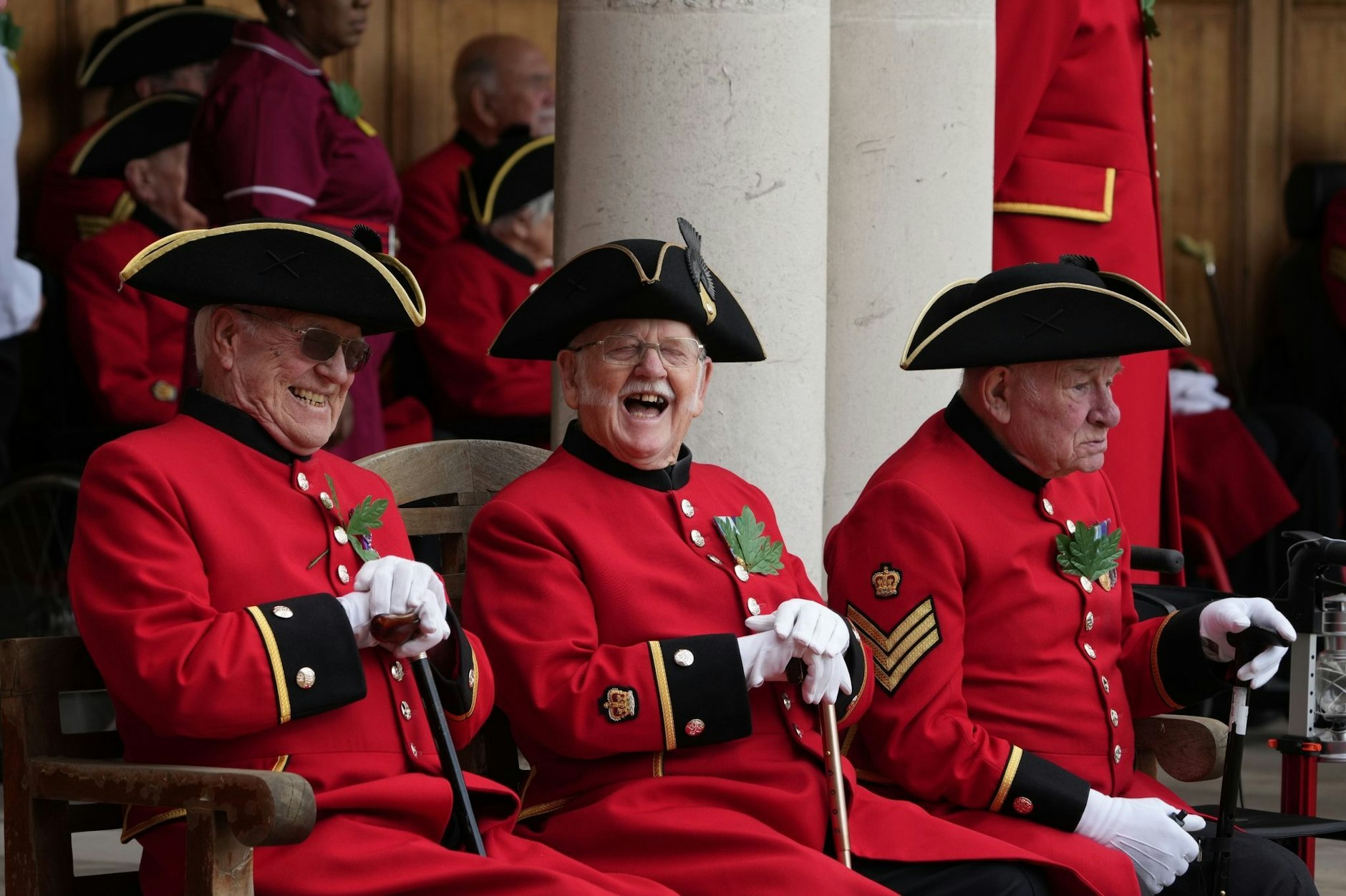 dpatopbilder - Chelsea-Pensionäre kommen zur Feier zum Gründungstag des Royal Hospital Chelsea in London.  
