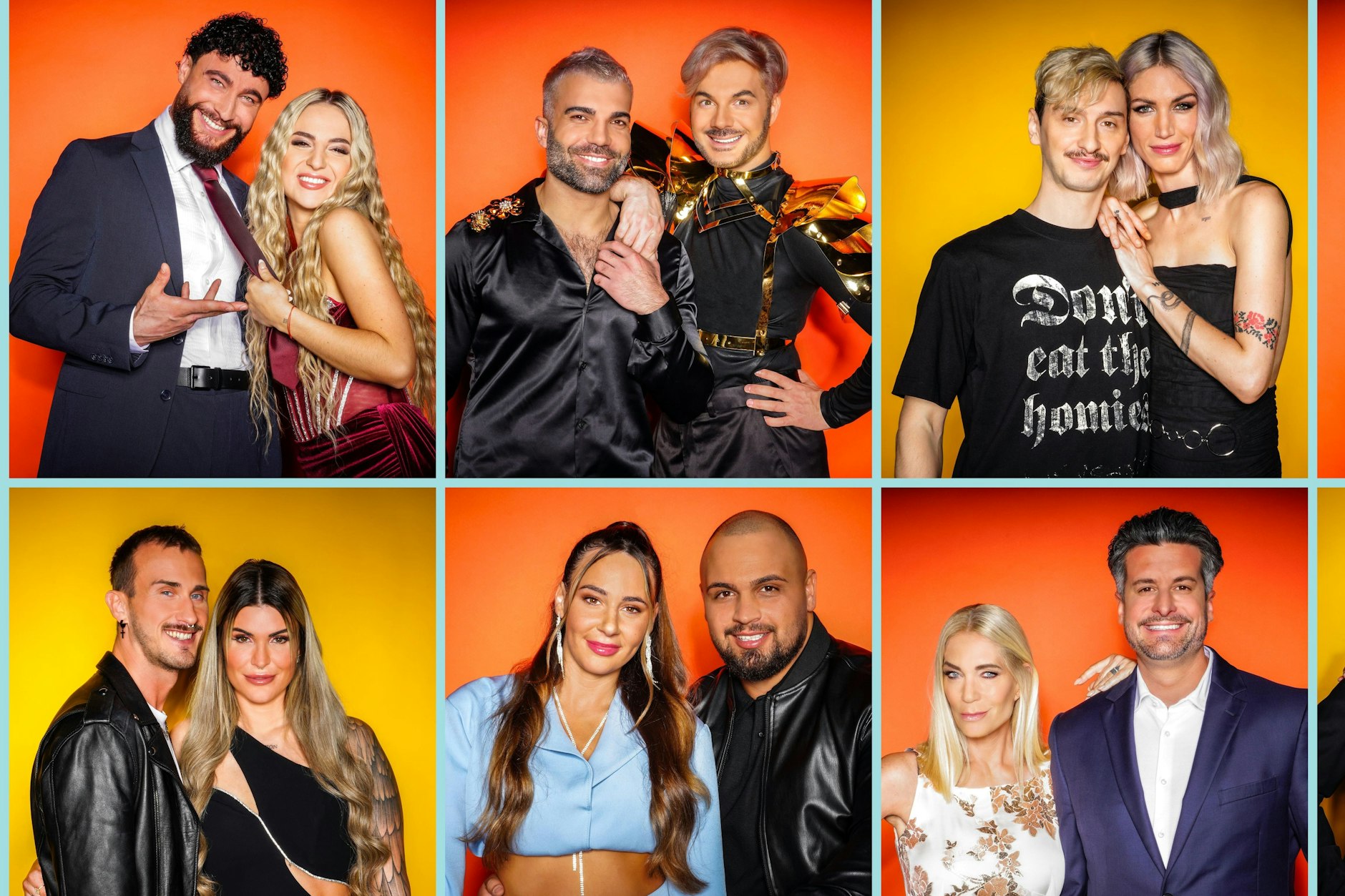 Die acht Paare aus „Das Sommerhaus der Stars“ im Jahr 2024.