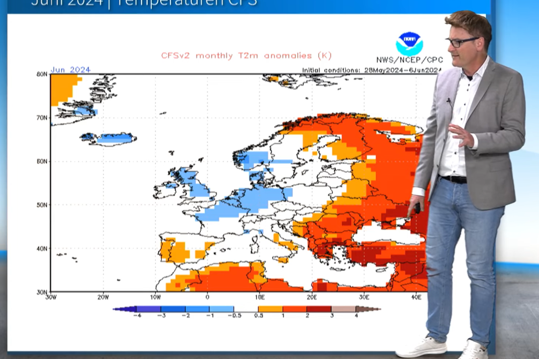 Dominik Jung zeigt die aktuellen Prognosen: Der Juni könnte ein Stück kälter ausfallen als normal.