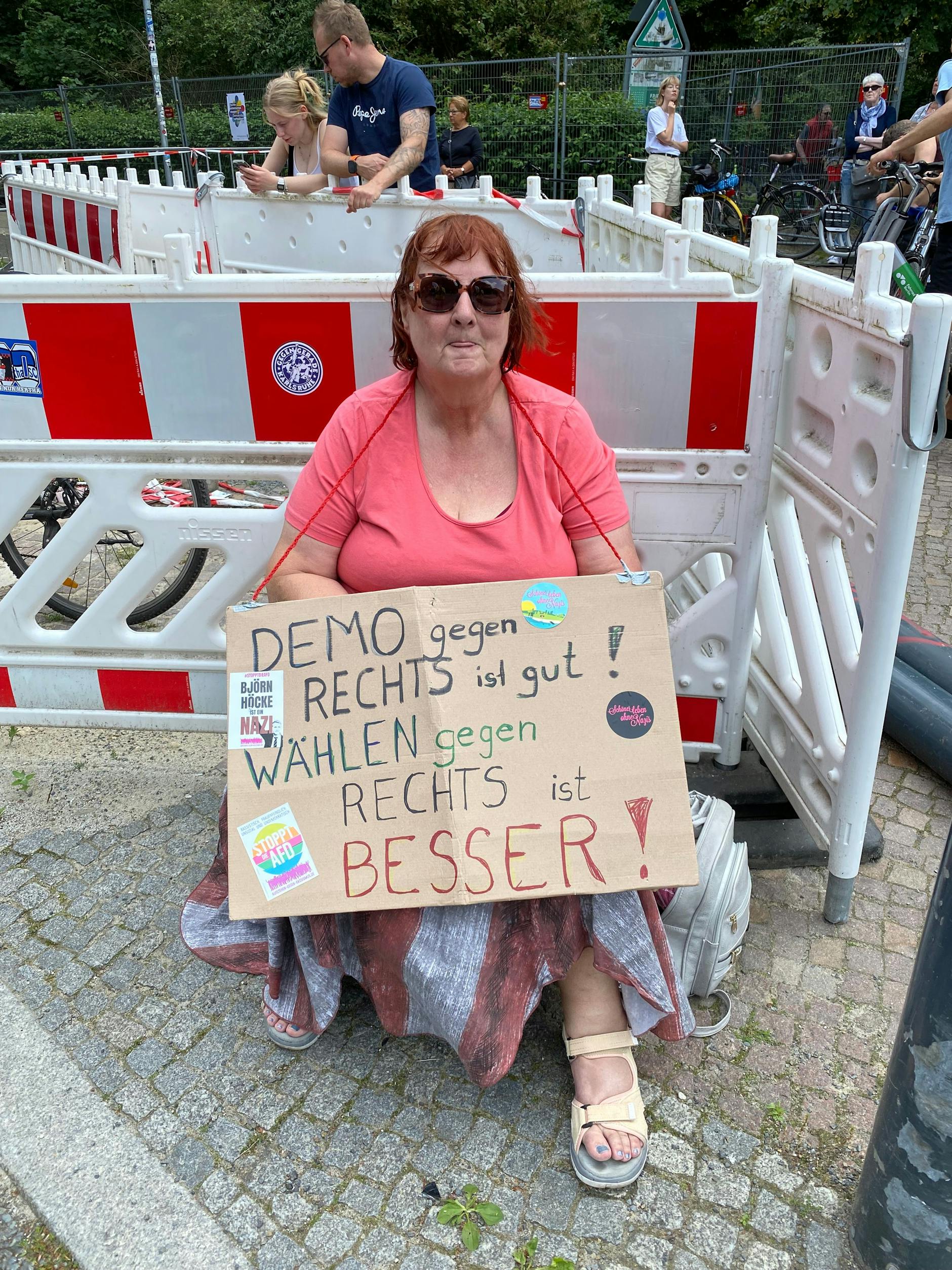 Ulrike reiste aus Schwedt zur Demo nach Berlin.