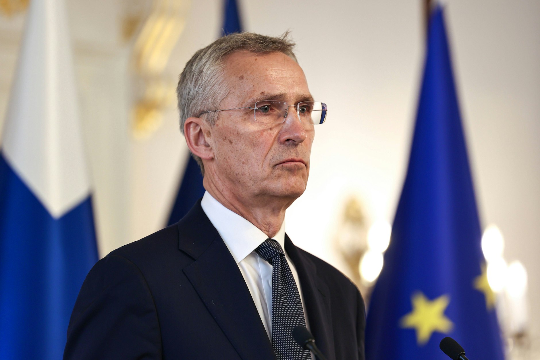Jens Stoltenberg, Nato-Generalsekretär. Die meisten Nato-Staaten hatten sich bei einem geplanten Projekt für den Namen „Nato Mission Ukraine“ ausgesprochen.