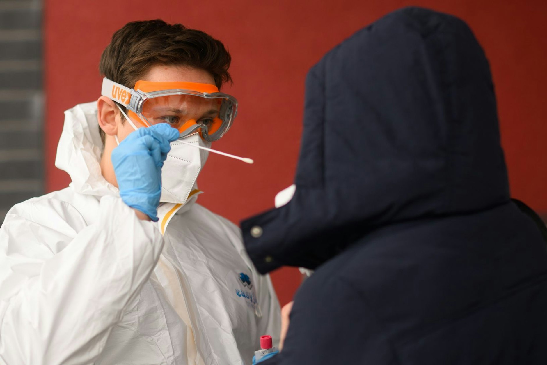Corona-Tests während der Pandemie.