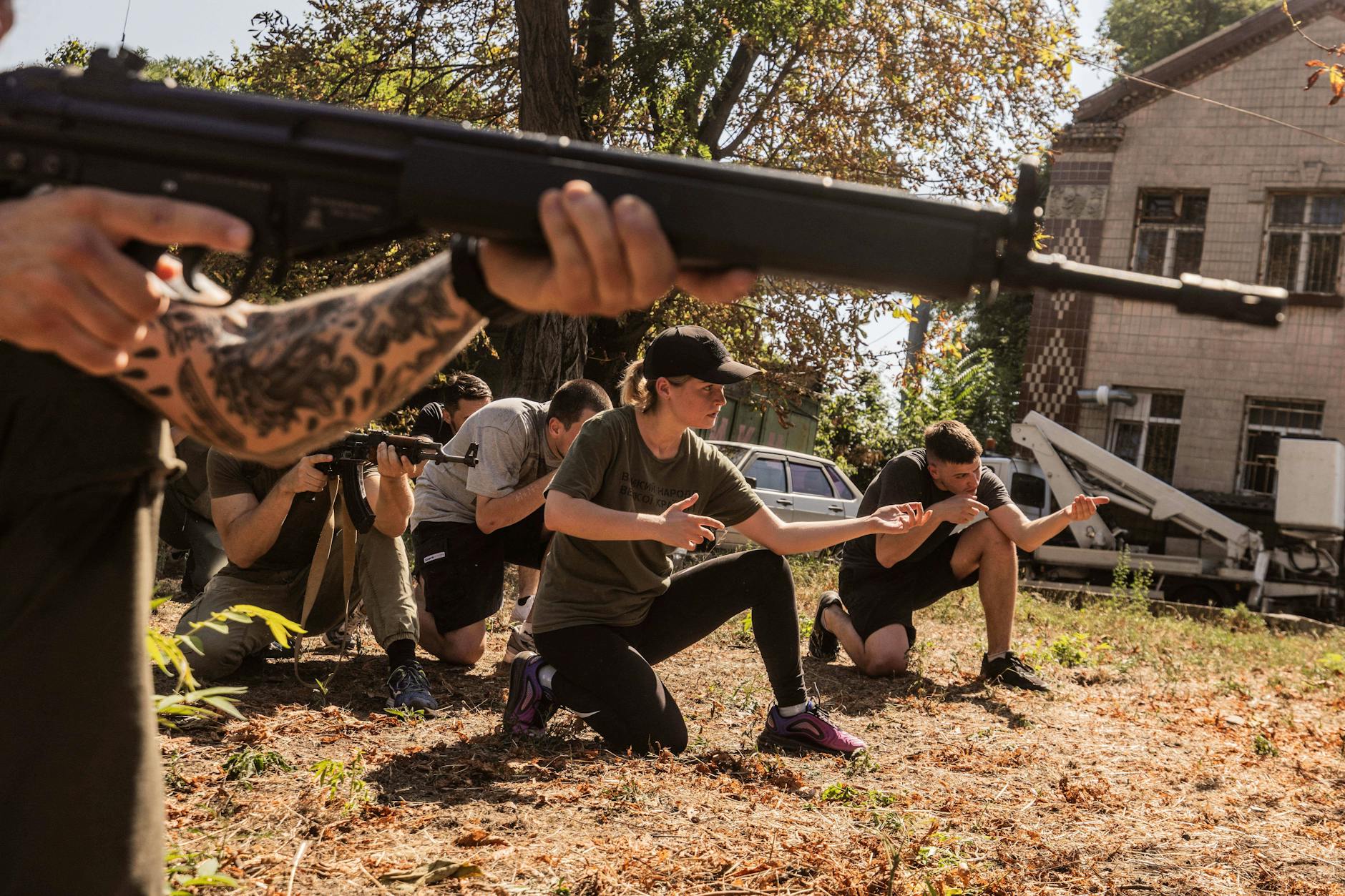 August 2023: Mitglieder der Asow-Brigade bei der militärischen Ausbildung von Zivilisten und Freiwilligen in Odessa.