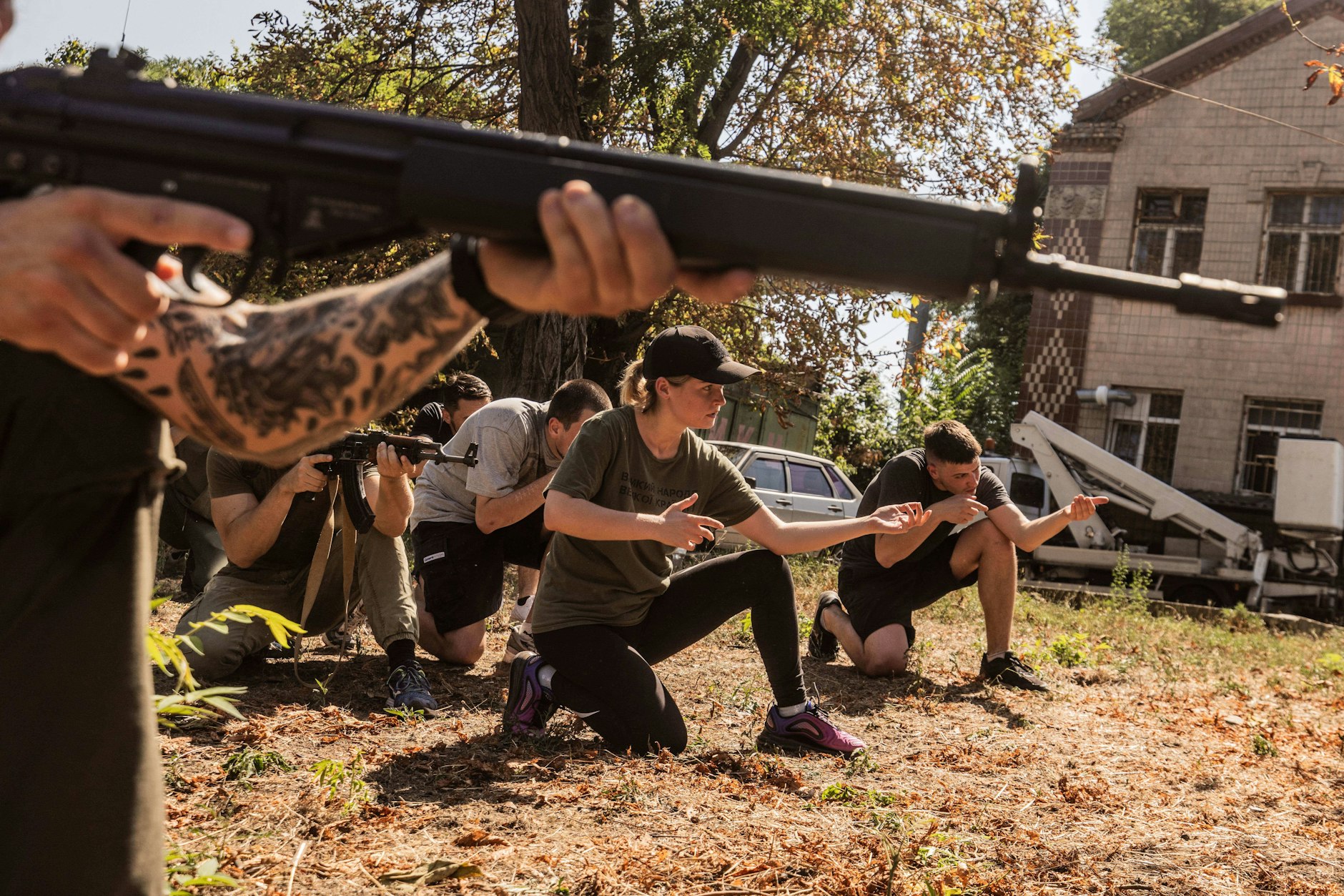 August 2023: Mitglieder der Asow-Brigade bei der militärischen Ausbildung von Zivilisten und Freiwilligen in Odessa.