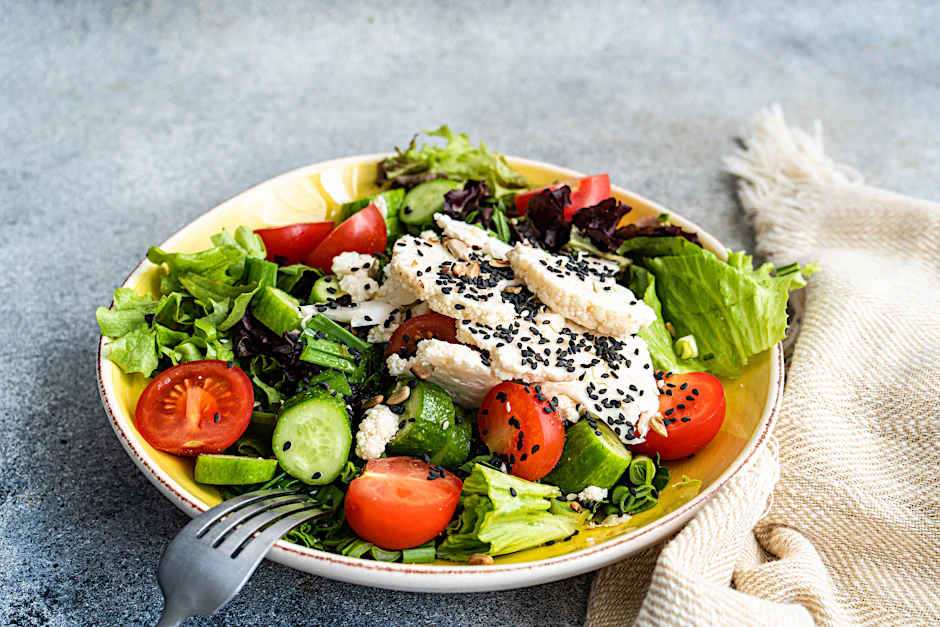 Das Rezept für Schlank-Salat können Sie zum Beispiel mit Hähnchen oder Feta noch pimpen. 