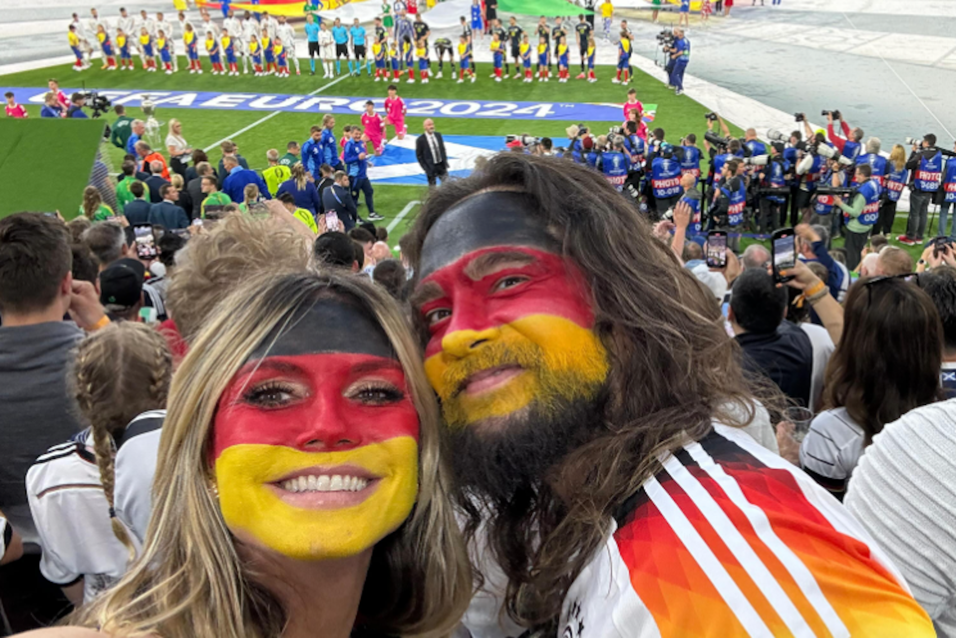 Heidi Klum und Tom Kaulitz waren beim EM-Auftakt in München dabei.