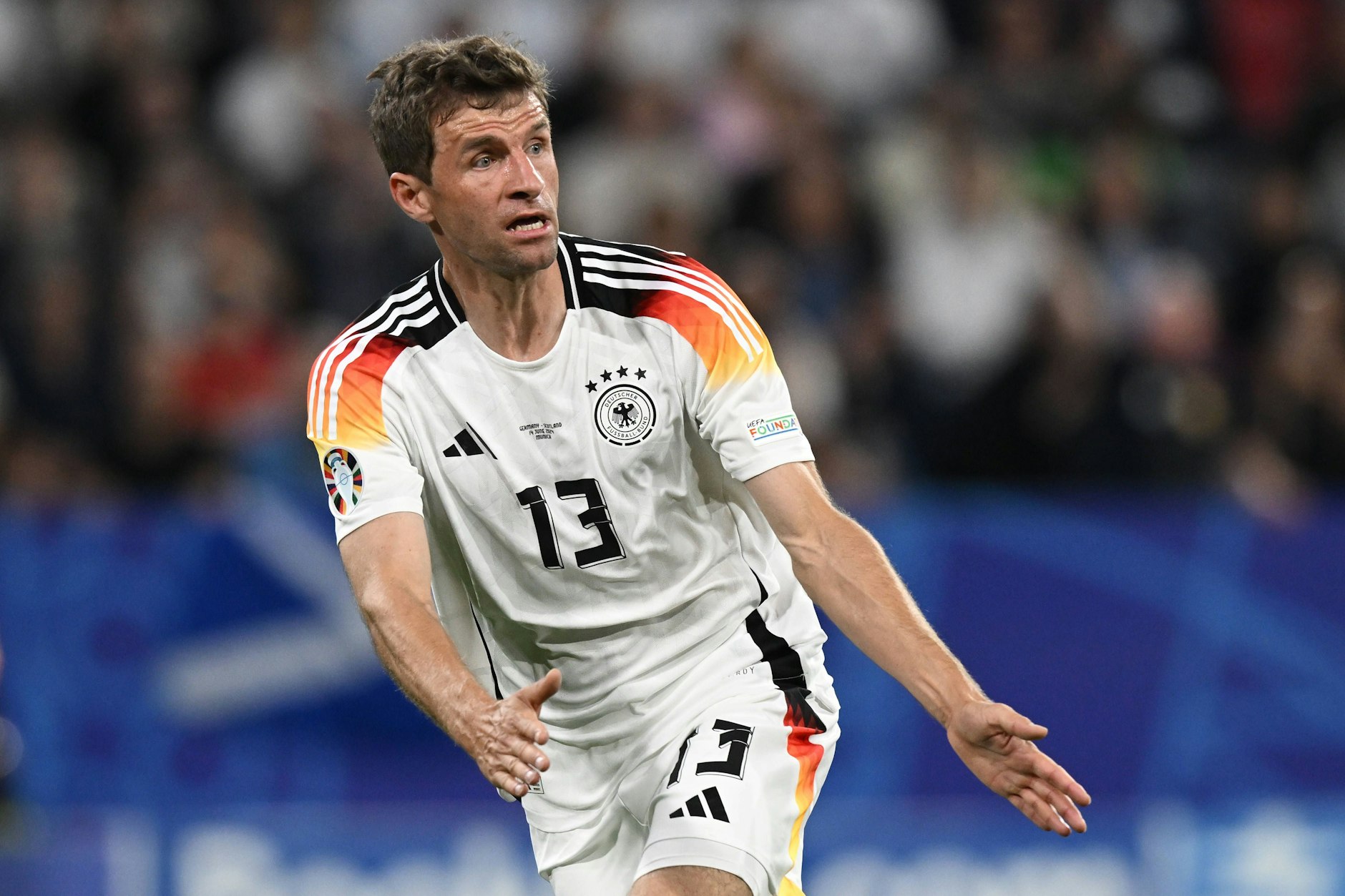 Thomas Müller kam beim Auftakterfolg gegen Schottland als Ersatzspieler zum Einsatz.
