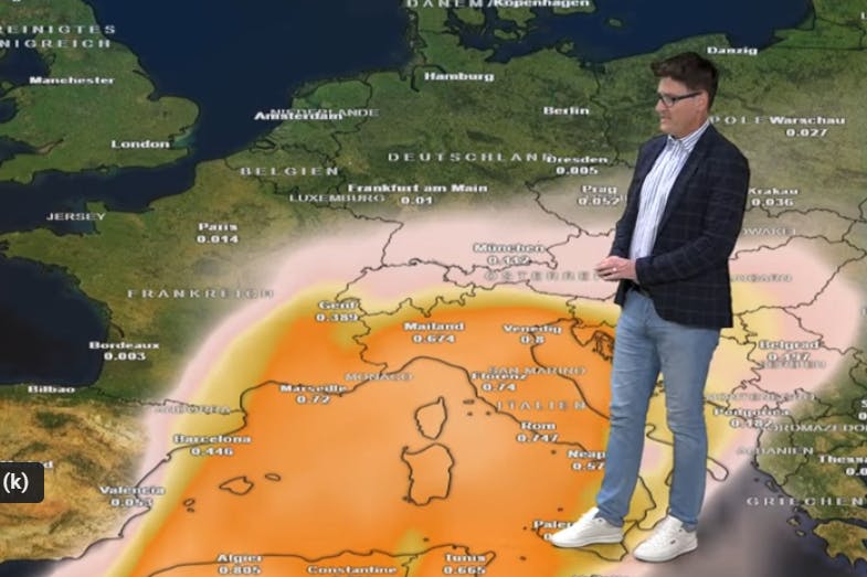 Laut Wetter-Experte Dominik Jung zieht derzeit eine große Wolke Sahara-Staub auf Deutschland zu.
