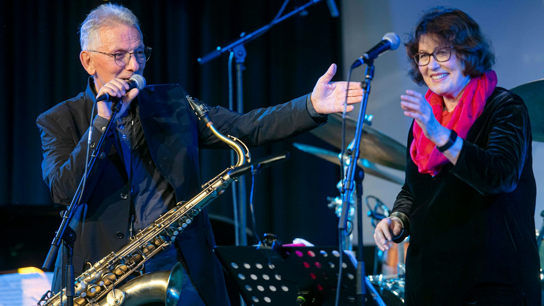 Günther Fischer mit Uschi Brüning bei einem Konzert: Beide treten auch in Berlin auf.