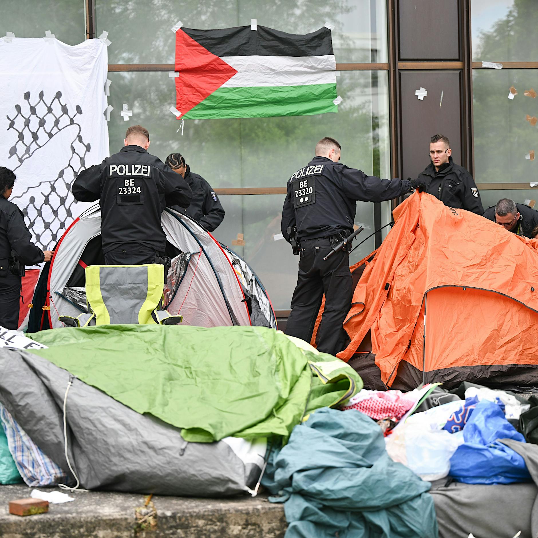 Pro-Palästina-Protestcamp an der Freien Universität Berlin: Aktivisten wollen sieben Tage bleiben
