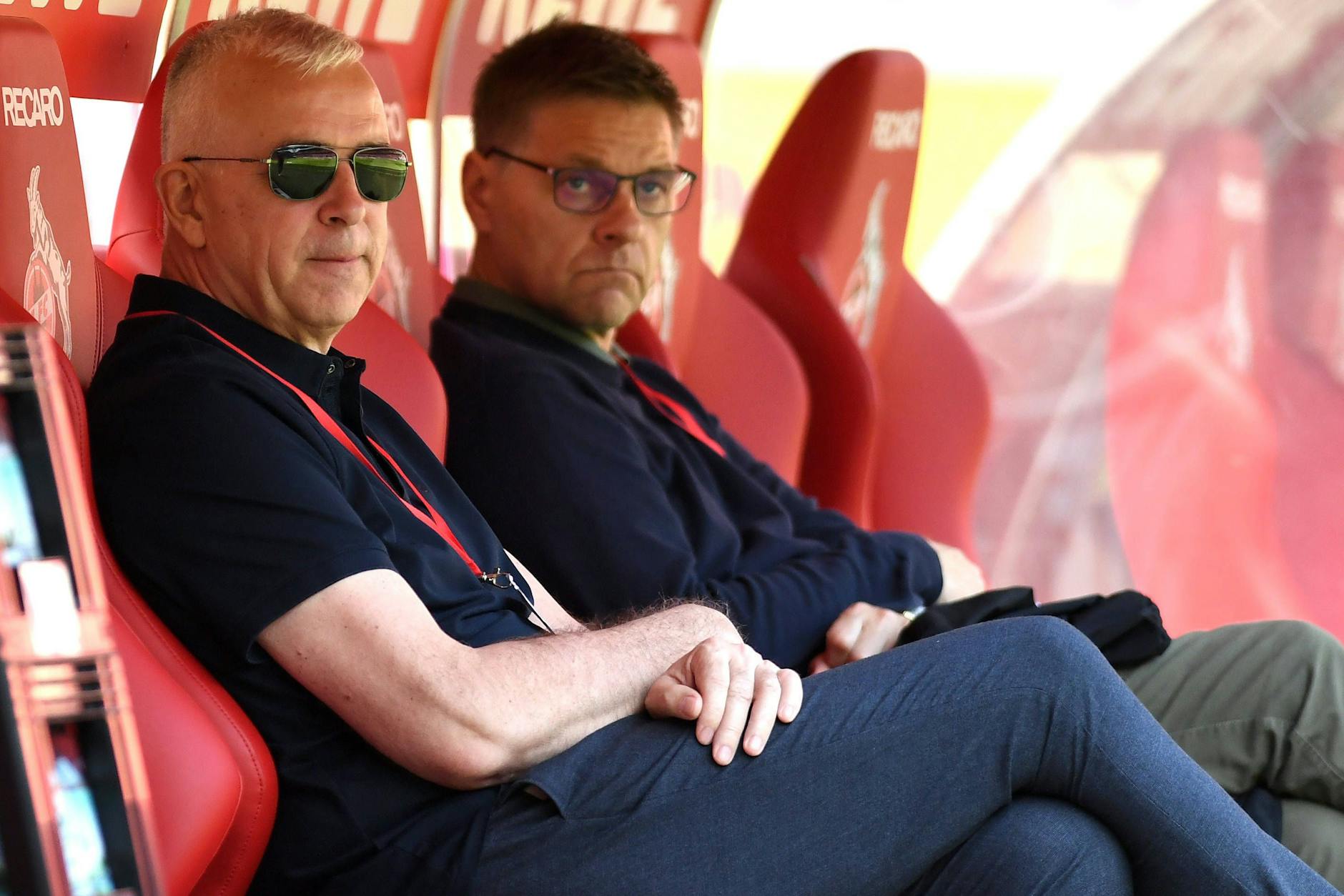 Noch tut sich nicht viel: Präsident Dirk Zingler und Geschäftsführer Oliver Ruhnert (r.) halten beim 1. FC Union Ausschau nach neuen Spielern. 