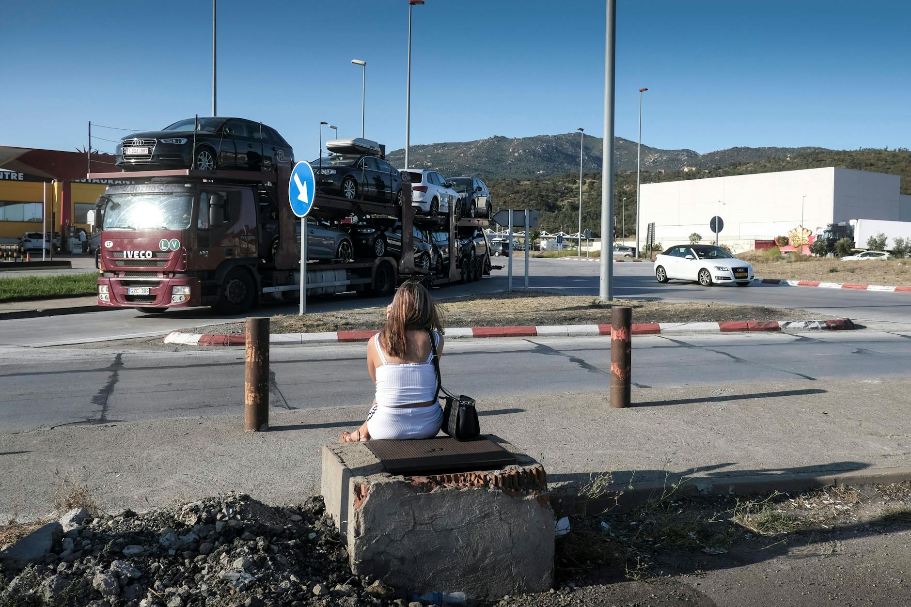Eine Sexarbeiterin in La Jonquera, Spanien.