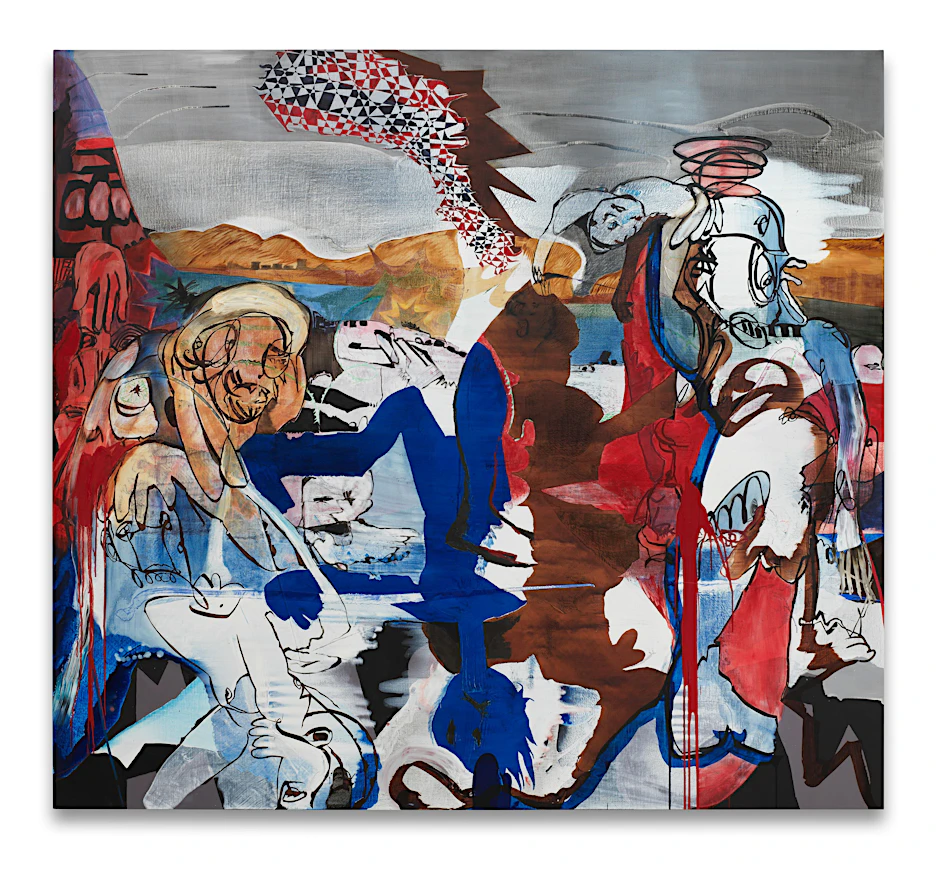 Stefan Hirsig: „Eskalation“, Öl/Acryl/Leinwand, 2024