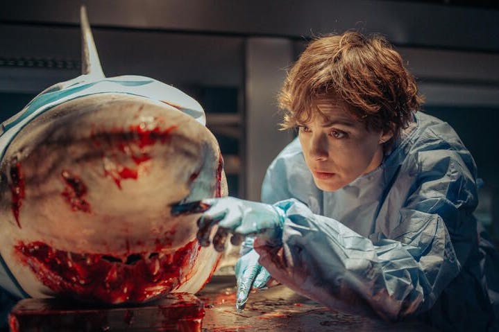 Wissenschaftlerin Sophia (Bérénice Bejo) erforscht Haie, doch eines der Tiere verirrt sich im Netflix-Film „Im Wasser der Seine“ nach Paris.
