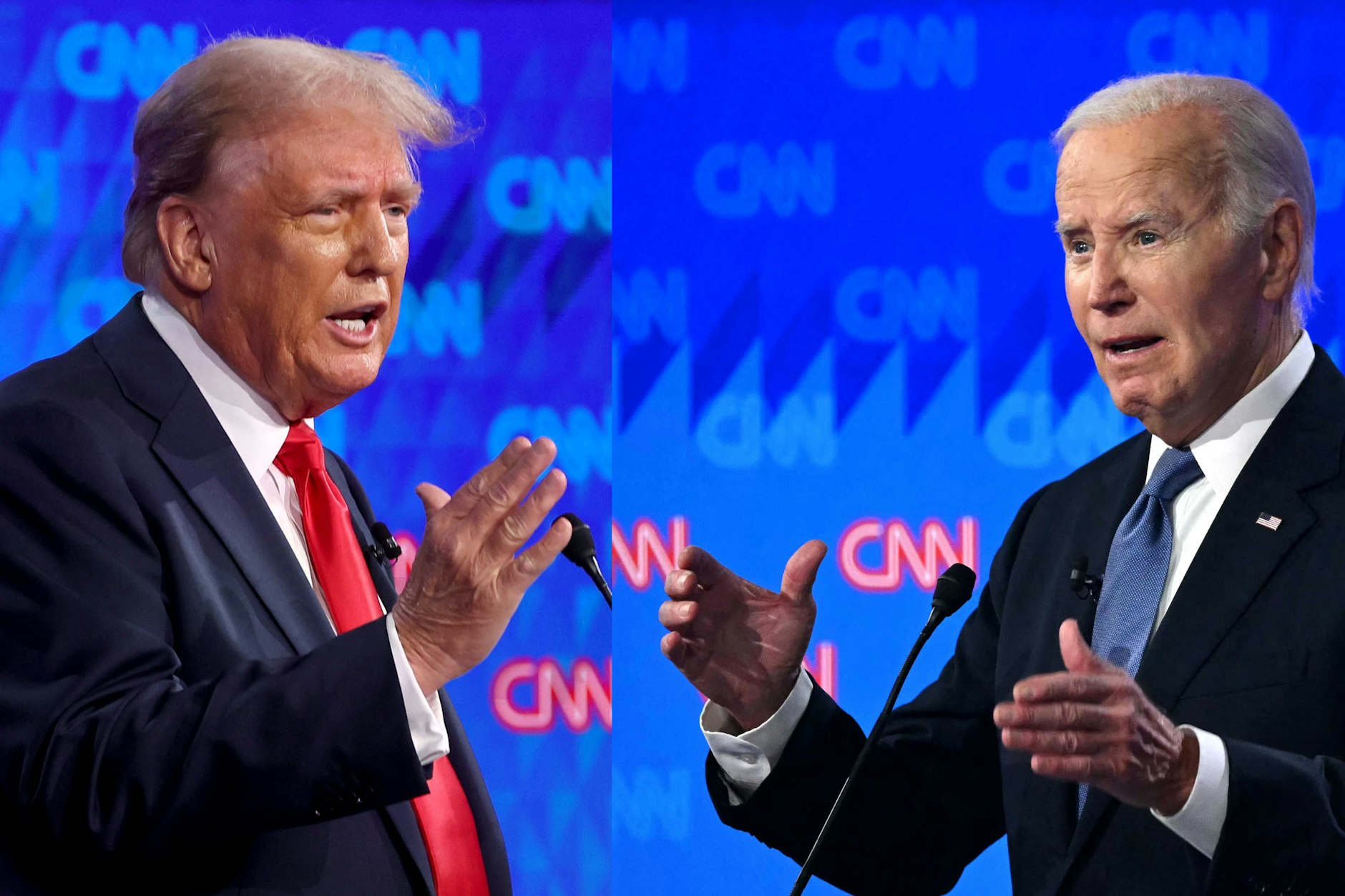  CNN-Präsidentschaftsdebatte zwischen dem amtierenden Präsidenten Joe Biden und dem früheren Präsidenten Donald Trump. 