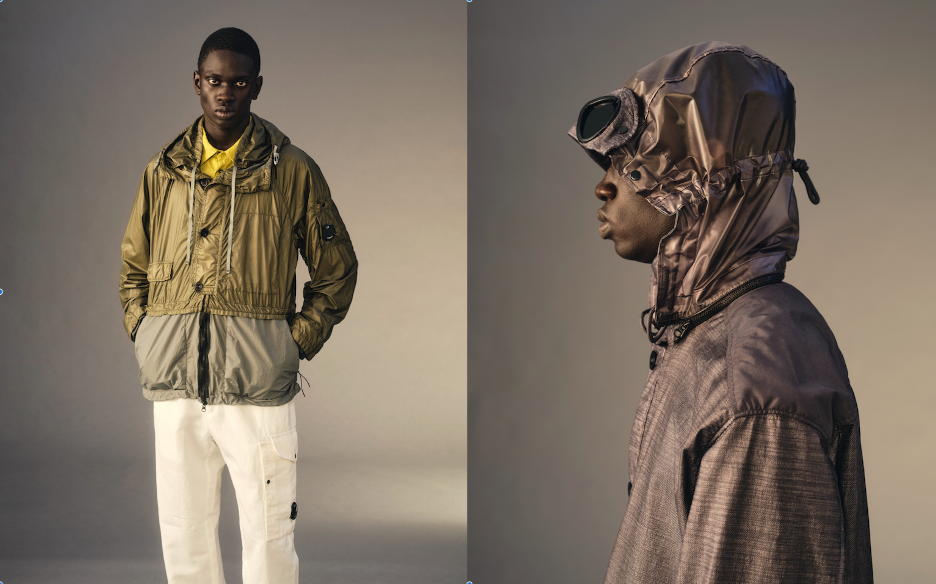 Die Hightechmode von C.P. Company wird nach Fertigstellung noch einmal farbbehandelt. So entsteht eine charakteristische Optik.