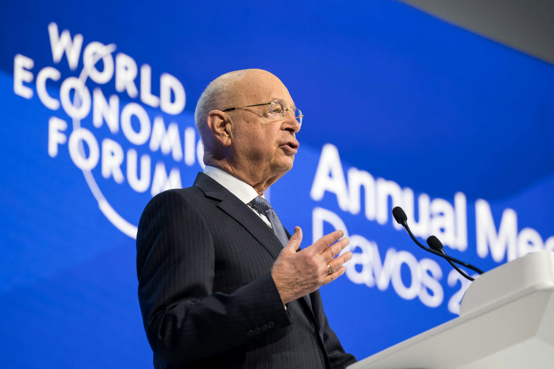 Plötzlich umstritten: der Gründer und Vorsitzende des Weltwirtschaftsforums, Klaus Schwab, im Januar 2024.