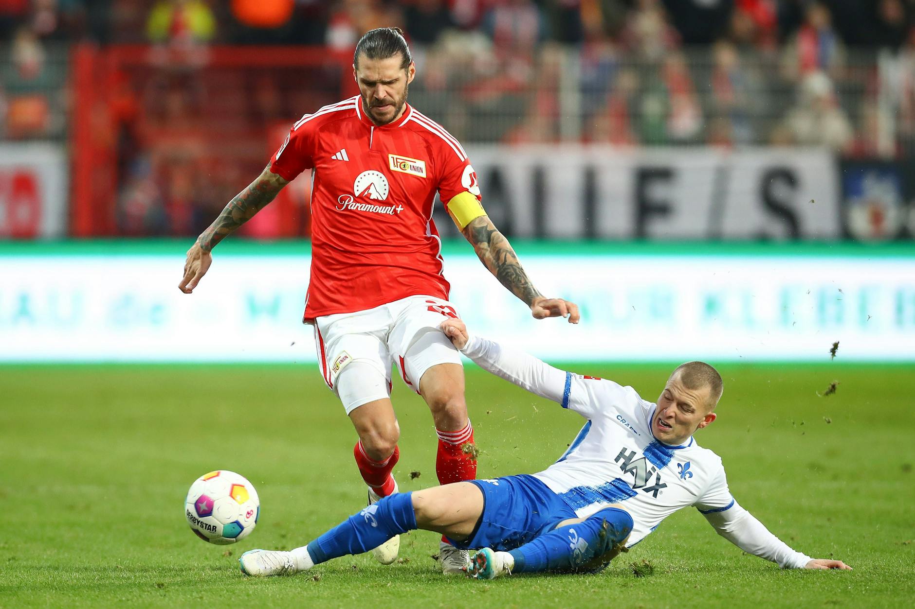 Tim Skarke (27) grätschte vergangene Saison die Kollegen ab. Nach seiner Leihe und dem Abstieg mit Darmstadt kehrt der Mittelfeldmann vorerst zum 1. FC Union zurück.