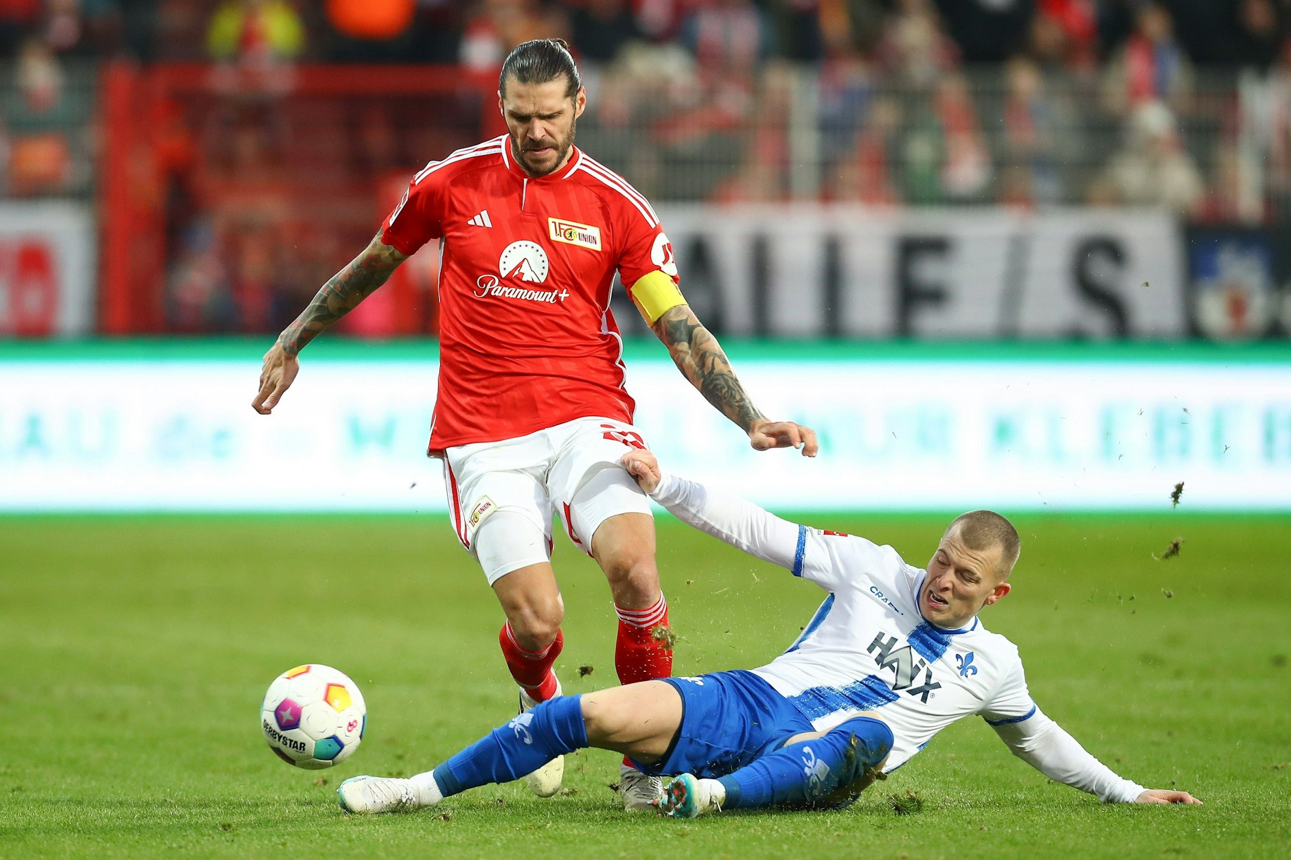 Tim Skarke (27) grätschte vergangene Saison die Kollegen ab. Nach seiner Leihe und dem Abstieg mit Darmstadt kehrt der Mittelfeldmann vorerst zum 1. FC Union zurück.
