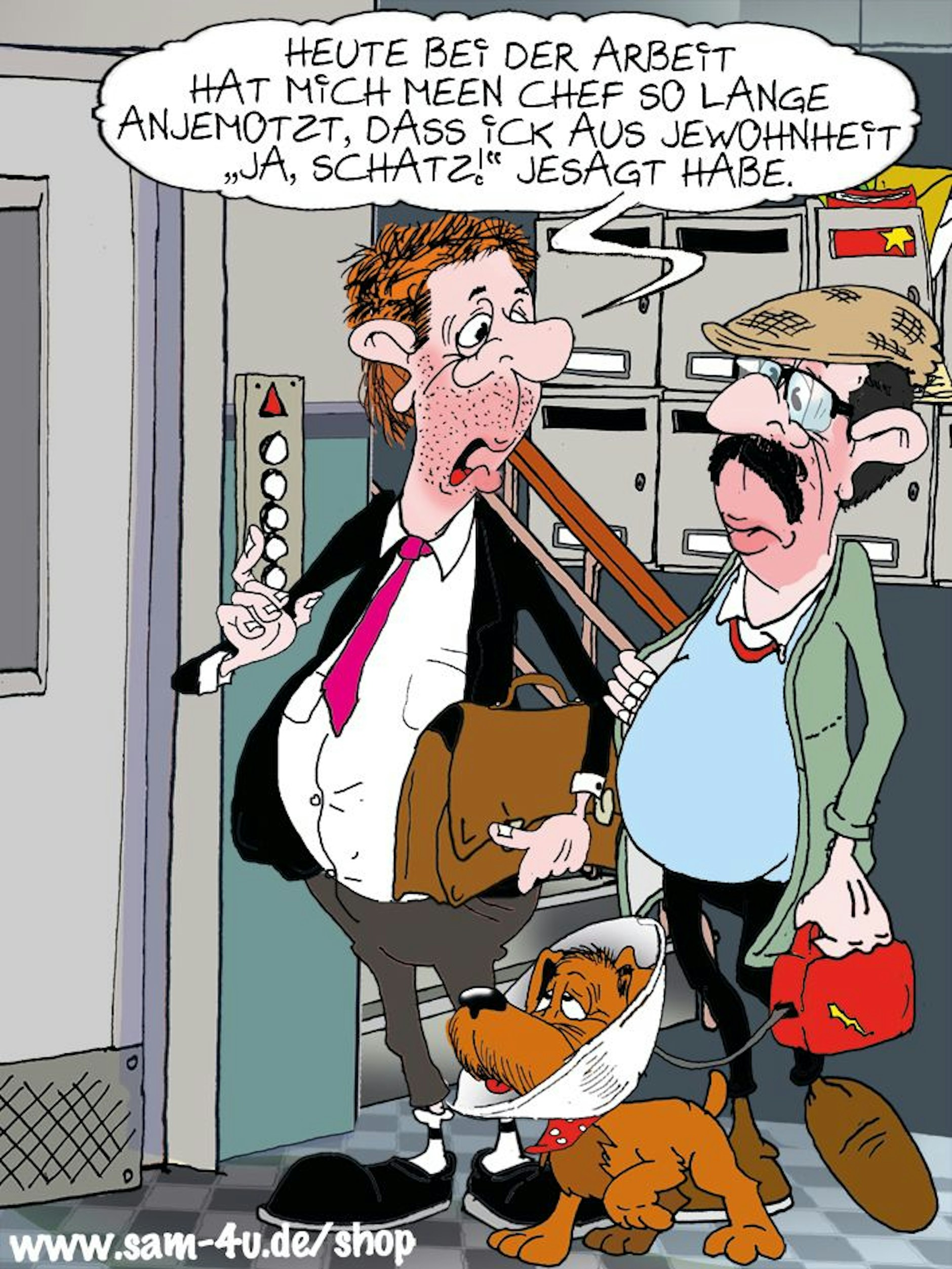 Der gezeichnete Witz des Tages kommt auch heute von Sam Paff - unserem Comic-Zeichner aus dem Berliner KURIER.