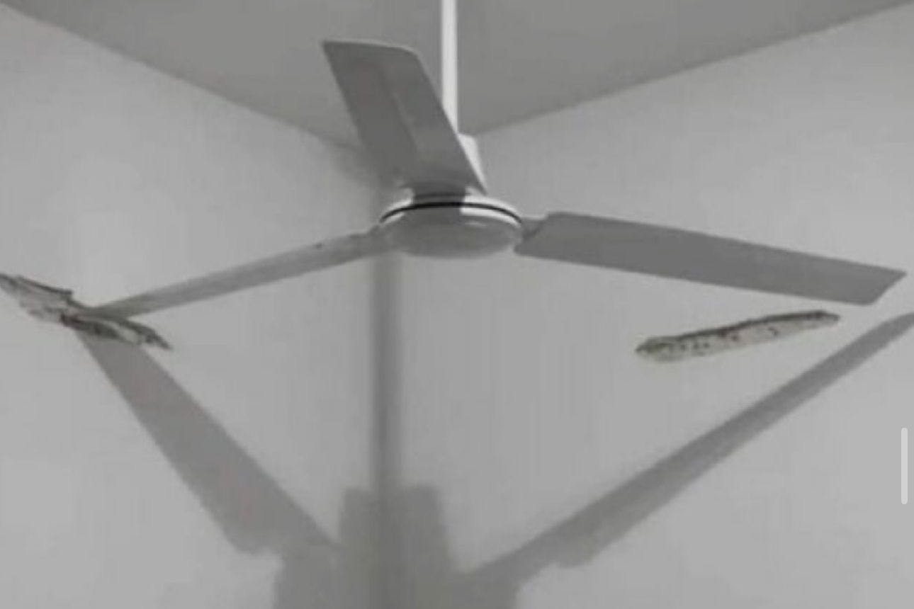 Bei Inbetriebnahme des Ventilators erlebte der Heimwerker eine Überraschung. Doch er wusste sich zu helfen ...