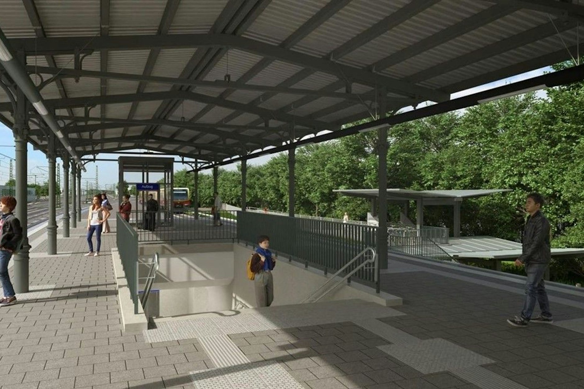 So soll der S-Bahnhof Hirschgarten nach dem Umbau ab 2026 aussehen. Zurzeit gibt es Verzögerungen. Wegen einer Panne.