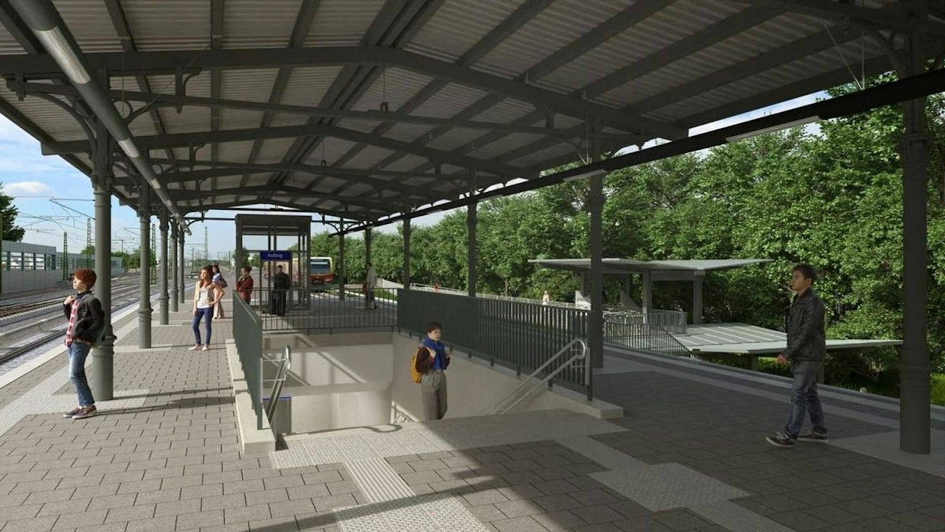 So soll der S-Bahnhof Hirschgarten nach dem Umbau ab 2026 aussehen.