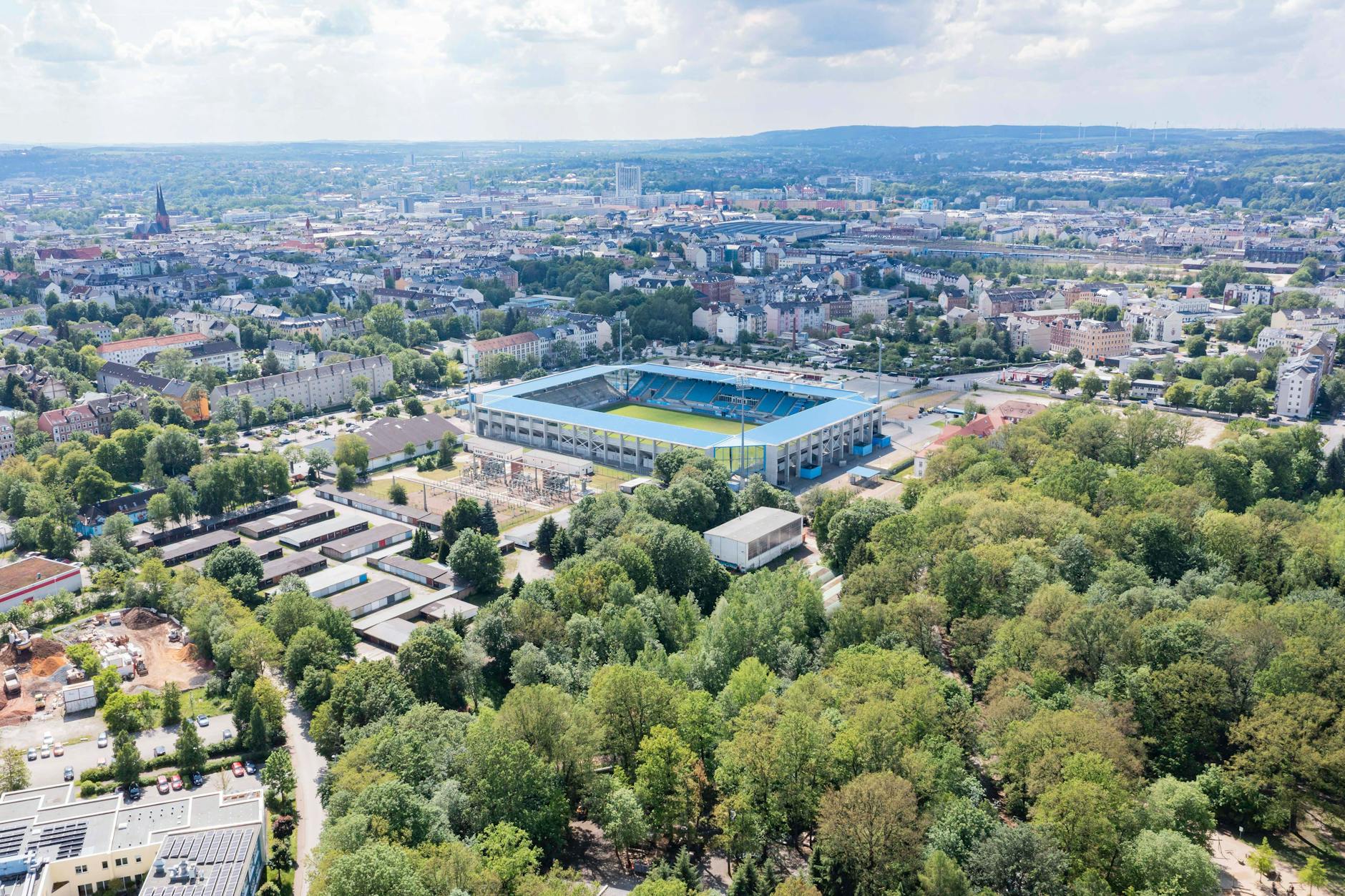 Das Stadion an der Gellertstraße in Chemnitz: In einem neuen Städteranking schneidet die Stadt gut ab.