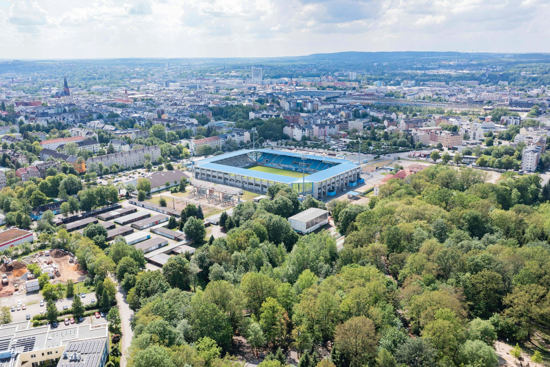 Das Stadion an der Gellertstraße in Chemnitz: In einem neuen Städteranking schneidet die Stadt gut ab.