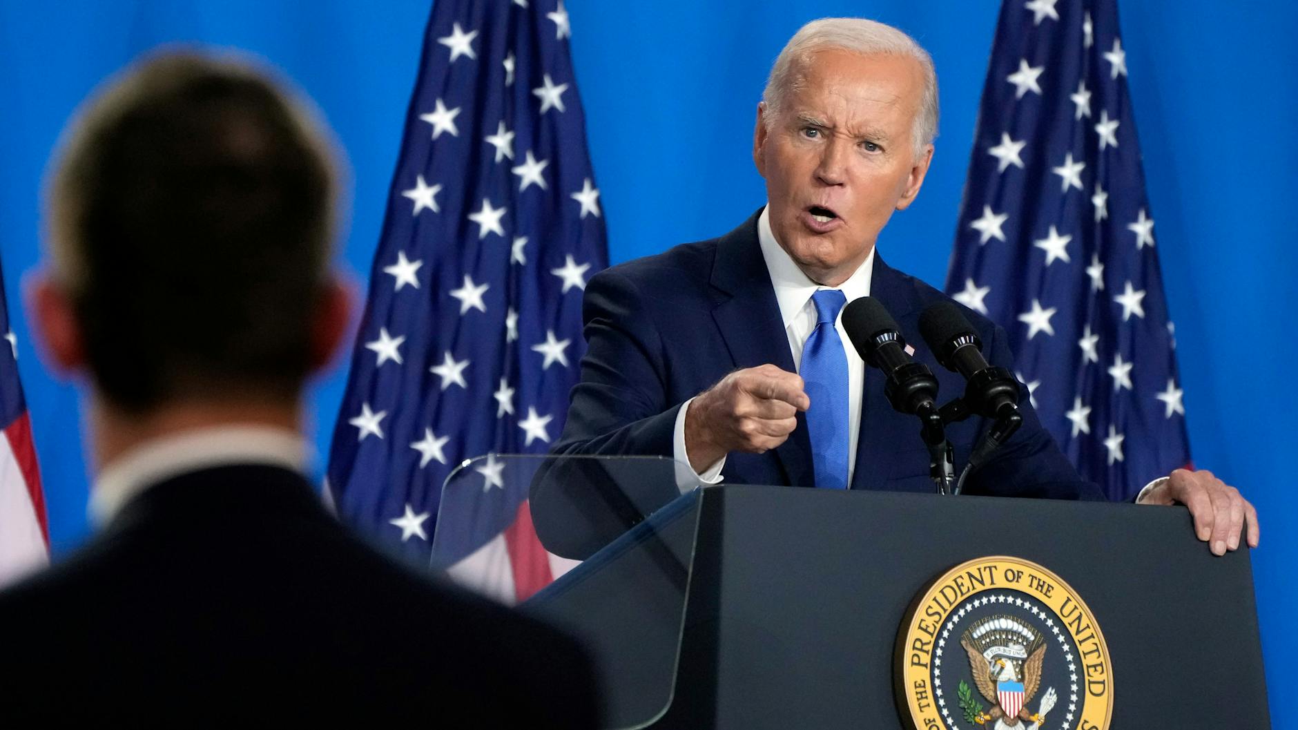 Biden gab sich bei seiner Rede kämpferisch.