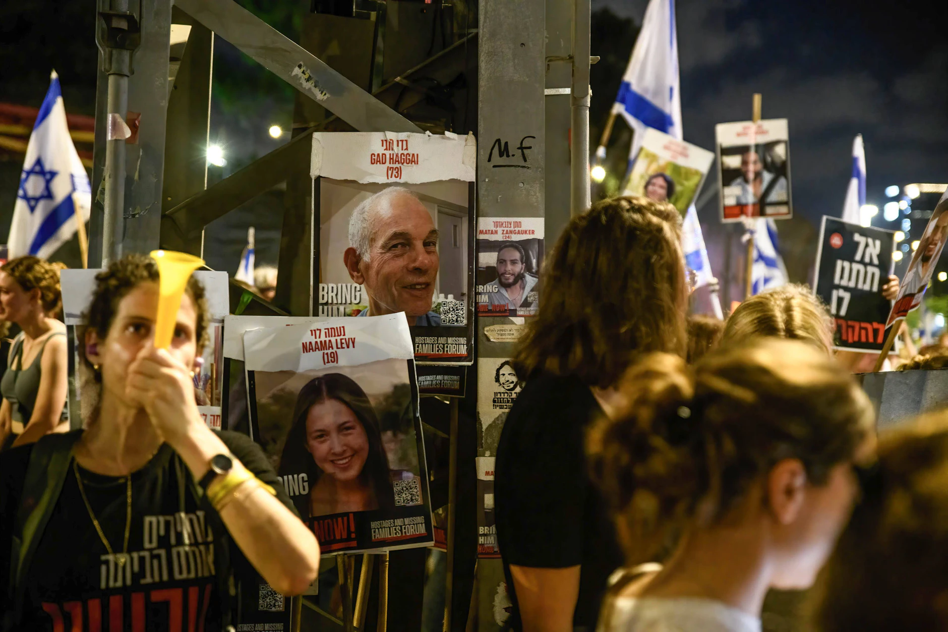 Demonstration für einen Geiseldeal, Waffenstillstand und gegen Netanjahu Anfang Juli, Tel Aviv.