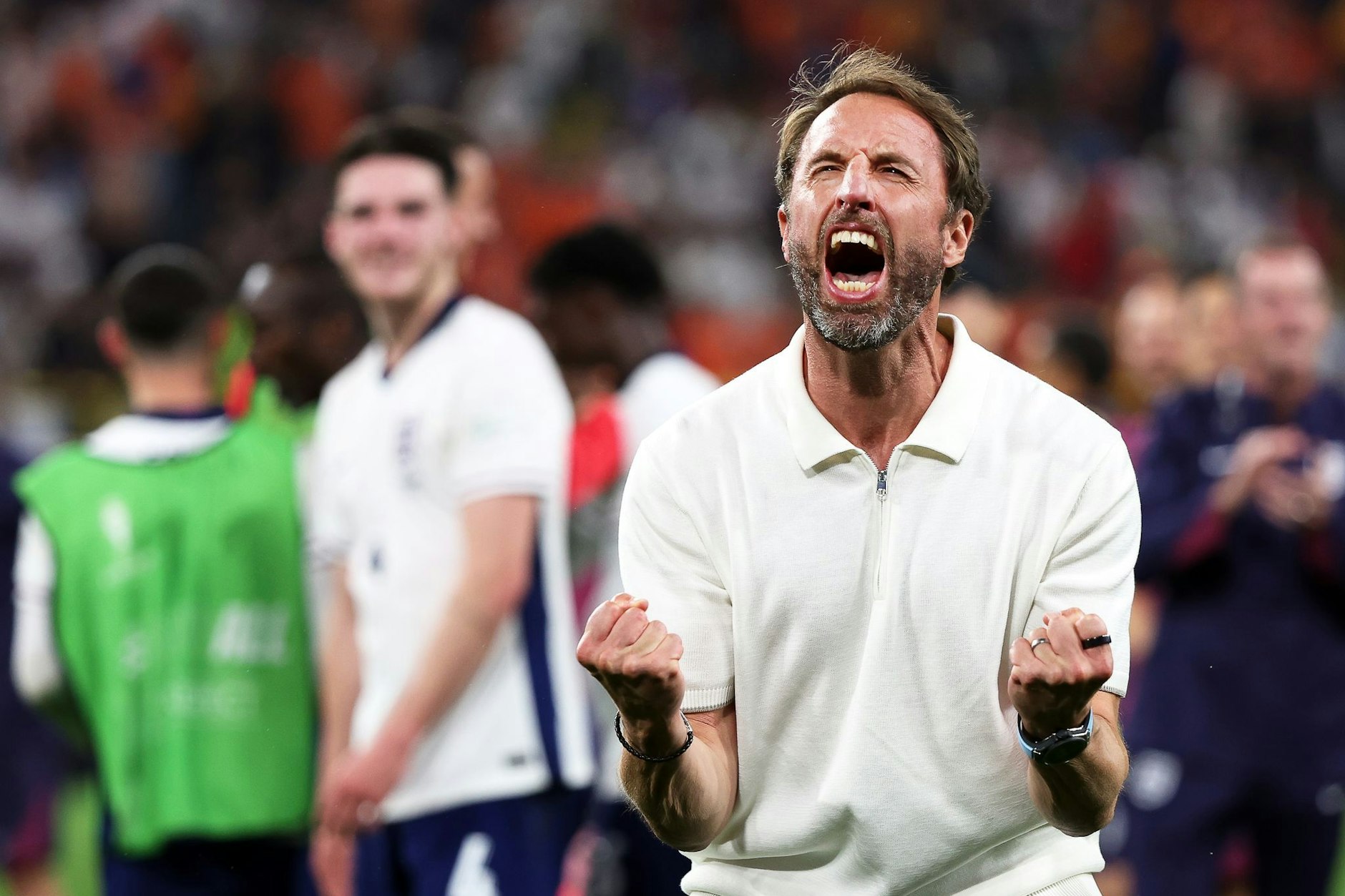 Gareth Southgate jubelt über den Einzug ins Finale der EM 2024.