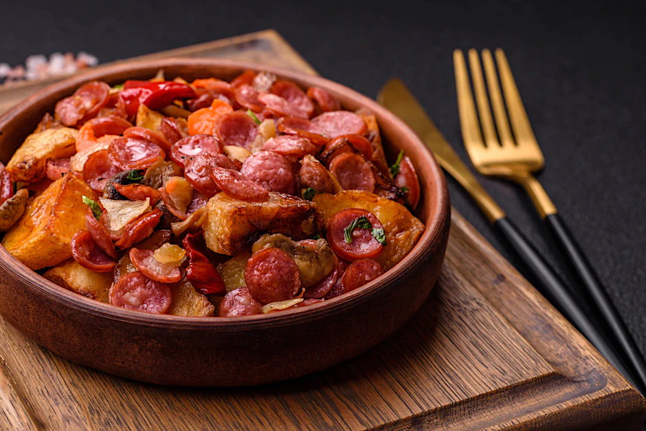 Bringt Feuer auf den Teller: Dieses Rezept für Kartoffel-Pfanne mit Chorizo ist das perfekte Abendessen.