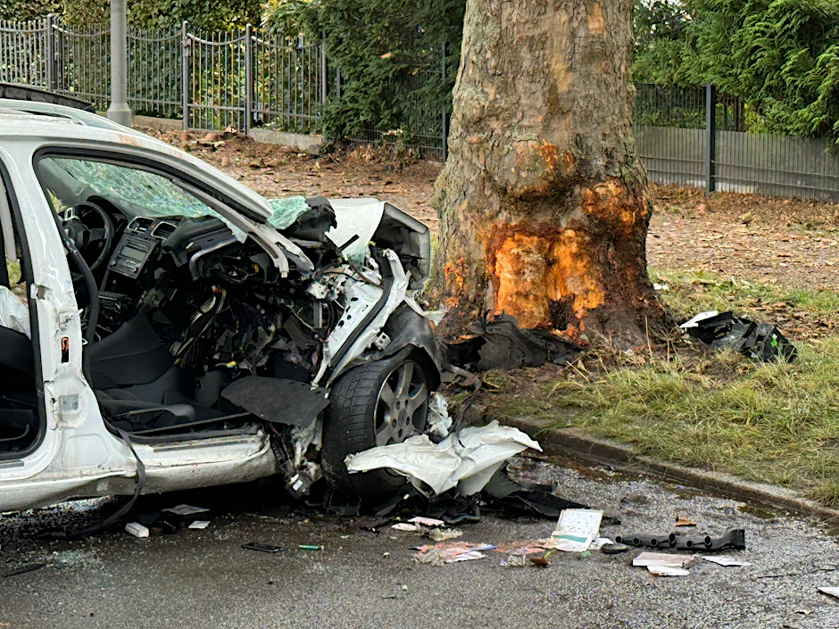Der Fahrer verlor offenbar die Kontrolle über sein Auto und prallte gegen den Baum.