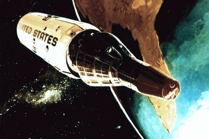 So war es einmal geplant: Eine bemannte amerikanische Spionage-Raumstation, künstlerische Darstellung von 1966. Heute bietet die Technologie ganz andere Beobachtungsmöglichkeiten.