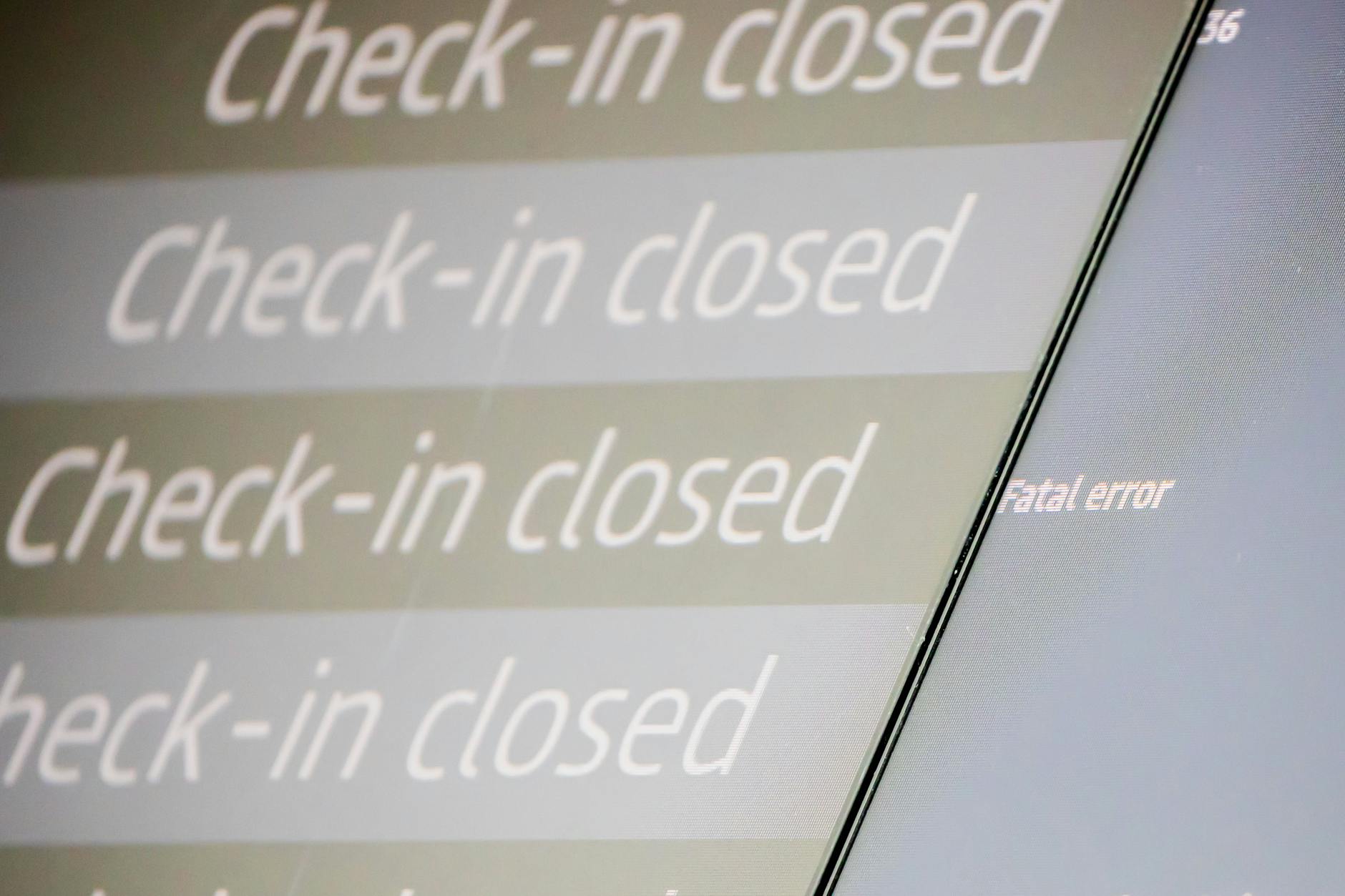 Ausgerechnet zum Ferienstart: Check-in closed. Technische Probleme führen zu Einschränkungen.