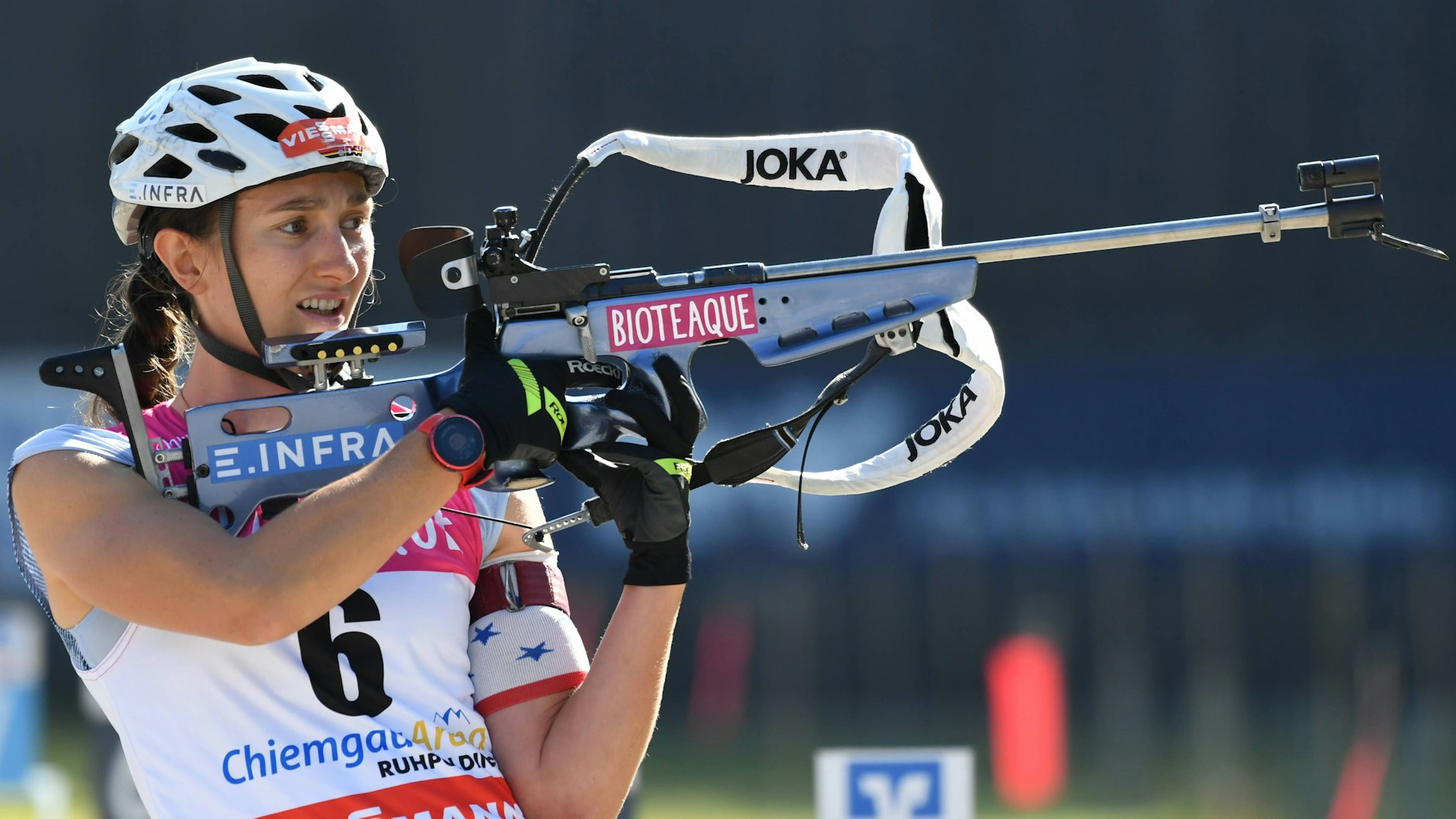 Juliane Frühwirt beim Sommer-Biathlon in Ruhpolding im Sommer 2023.