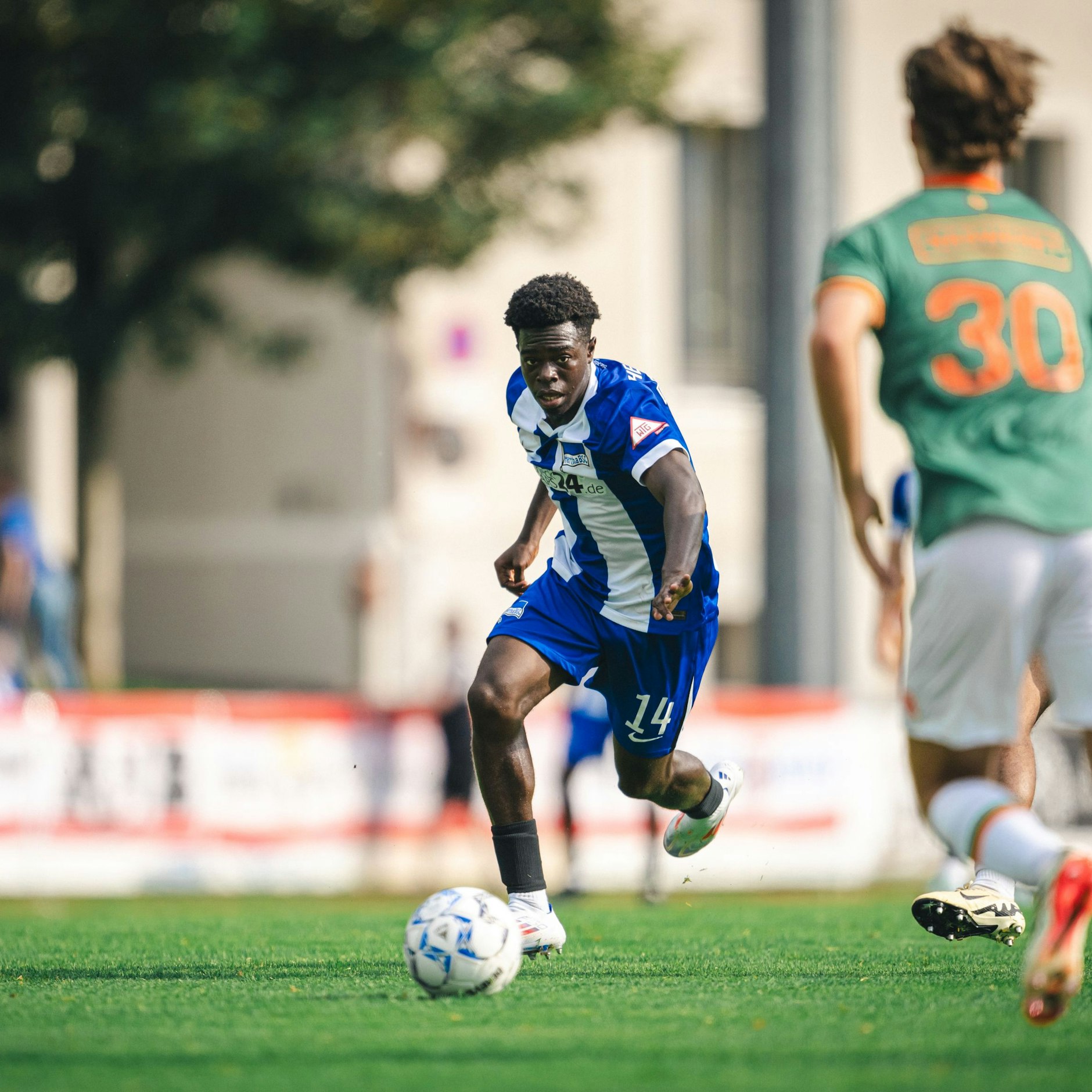 Herthas Superjuwel Boris „Bobo“ Lum machte sein erstes Spiel bei den Profis.
