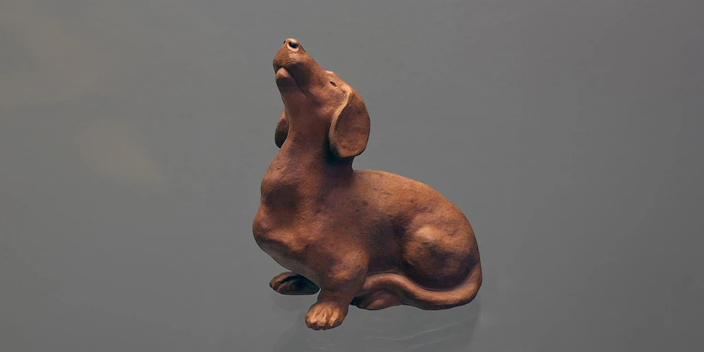 Seramik Müzesi Berlin-Charlottenburg'da Dachshund'lar ve dondurma