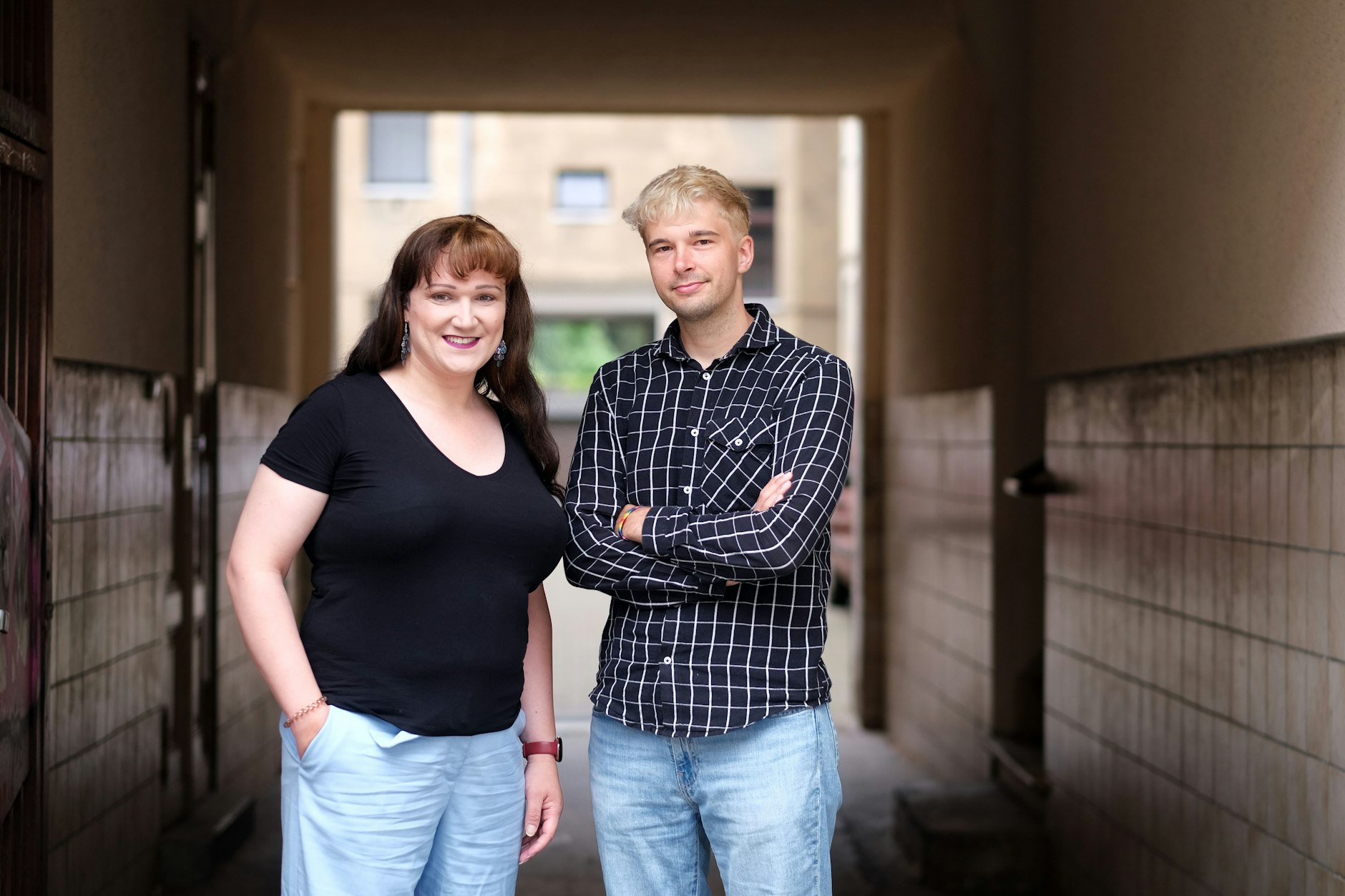 Mara Geri und Marcel Voges vom Vorstand des Berliner CSD e.V.