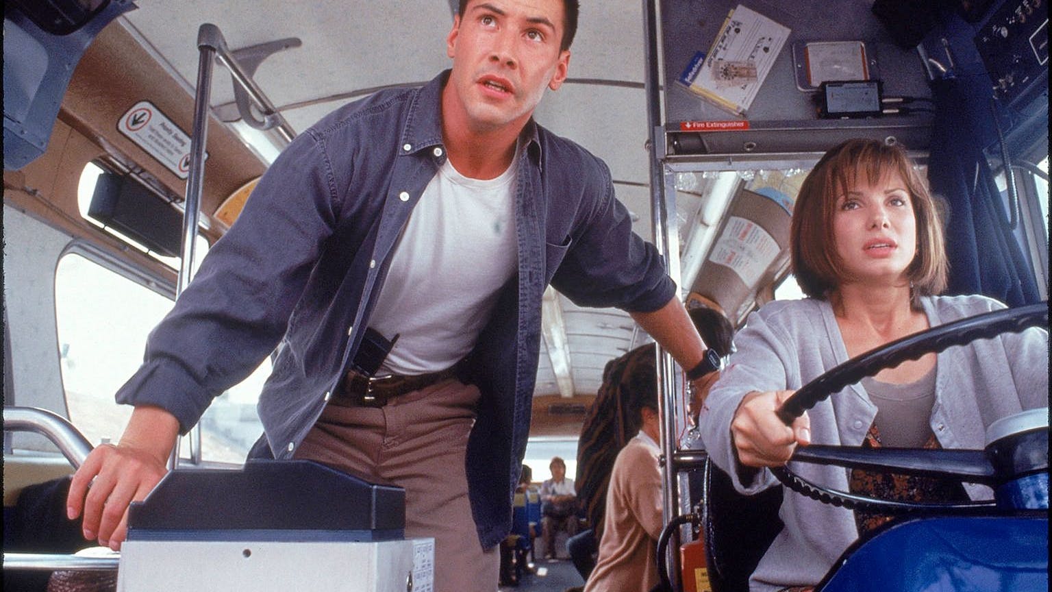 Sandra Bullock mit Keanu Reeves in „Speed“ (1996): Der Actionfilm war ihr erster großer Kinoerfolg. 