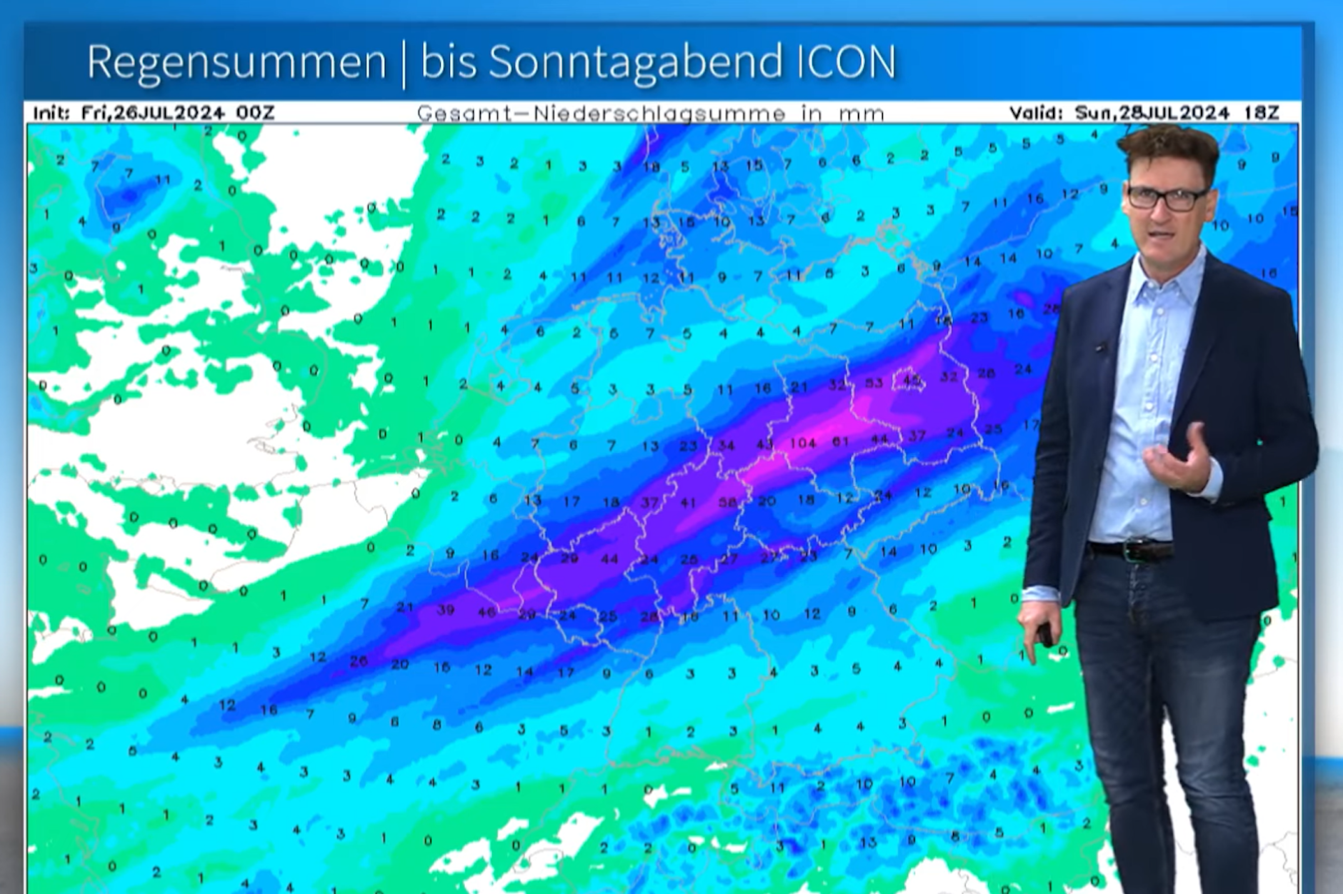 Am Wochenende zieht sich ein Regenstreifen quer durch Deutschland - im Epizentrum kann das Wetter sogar richtig gefährlich werden.