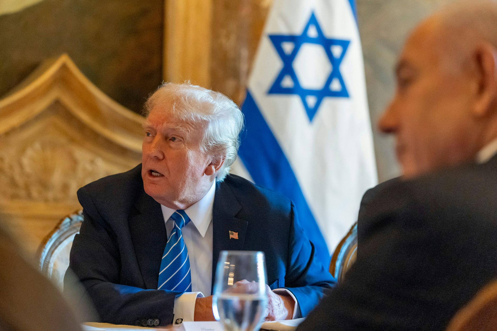  Donald Trump beim Treffen mit Benjamin Netanjahu