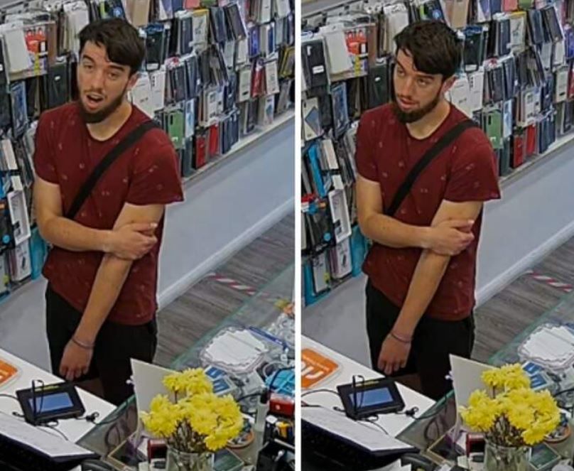 Handyshop mit Pistole überfallen! Polizei sucht diesen Ganoven