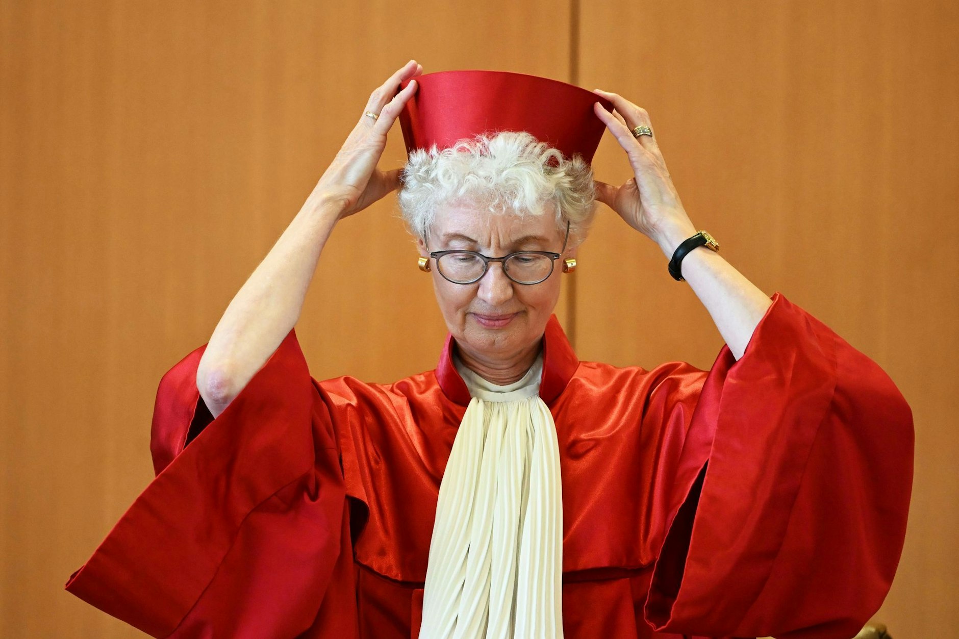 Doris König, die Vorsitzende des Zweiten Senats des Bundesverfassungsgerichts, am Tag der Urteilsverkündung&nbsp;