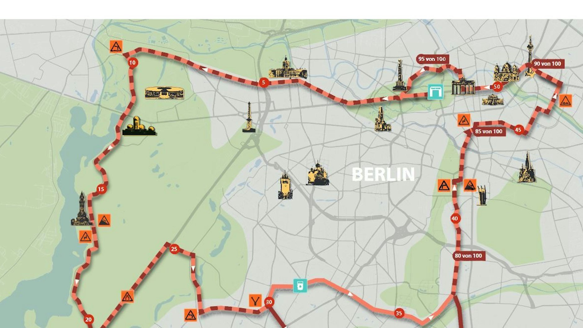 So verläuft die Strecke der Radfahrer in Berlin.