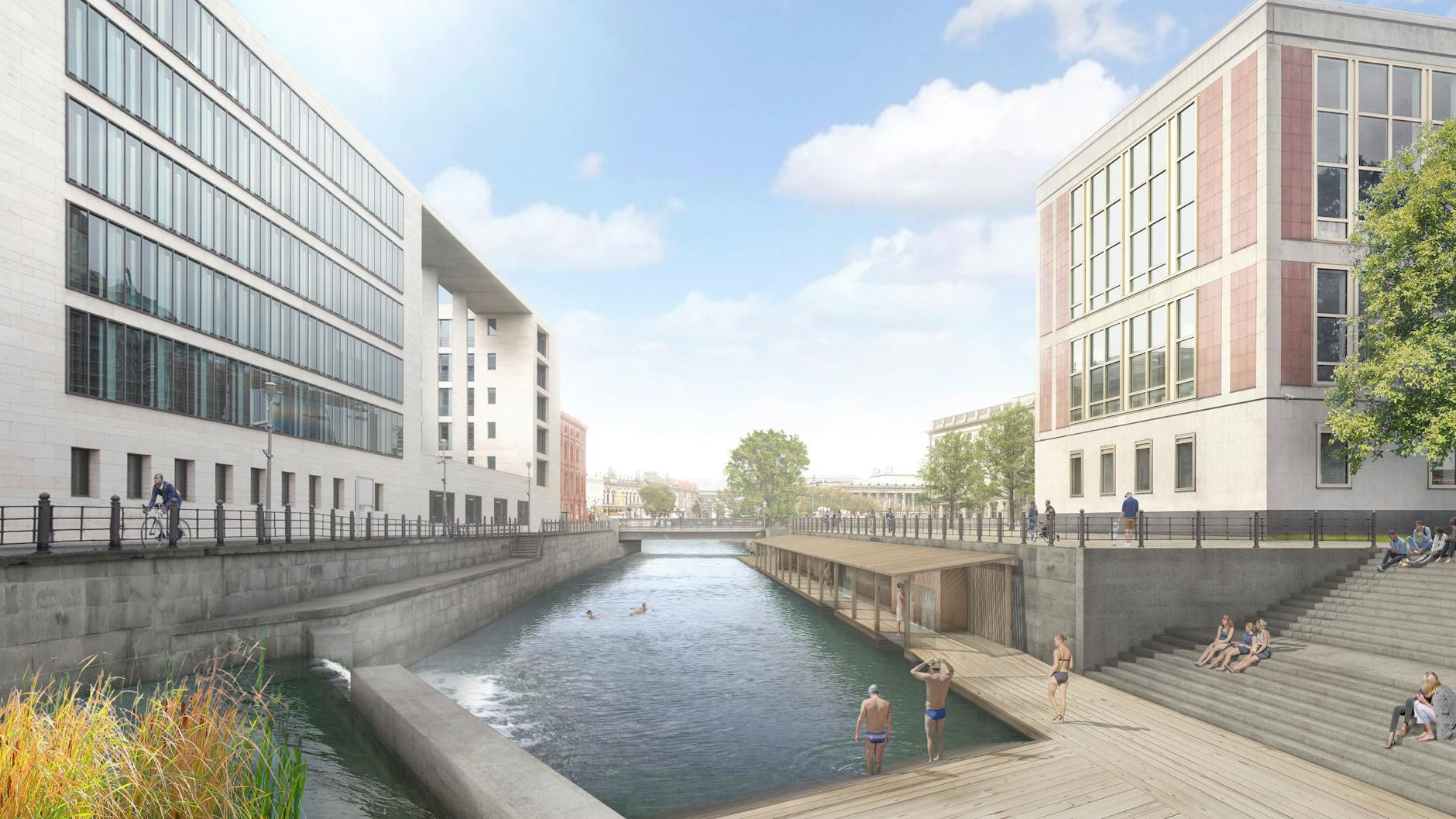 So könnte es aussehen – ein Flussbad im Spreekanal in Berlin-Mitte. 